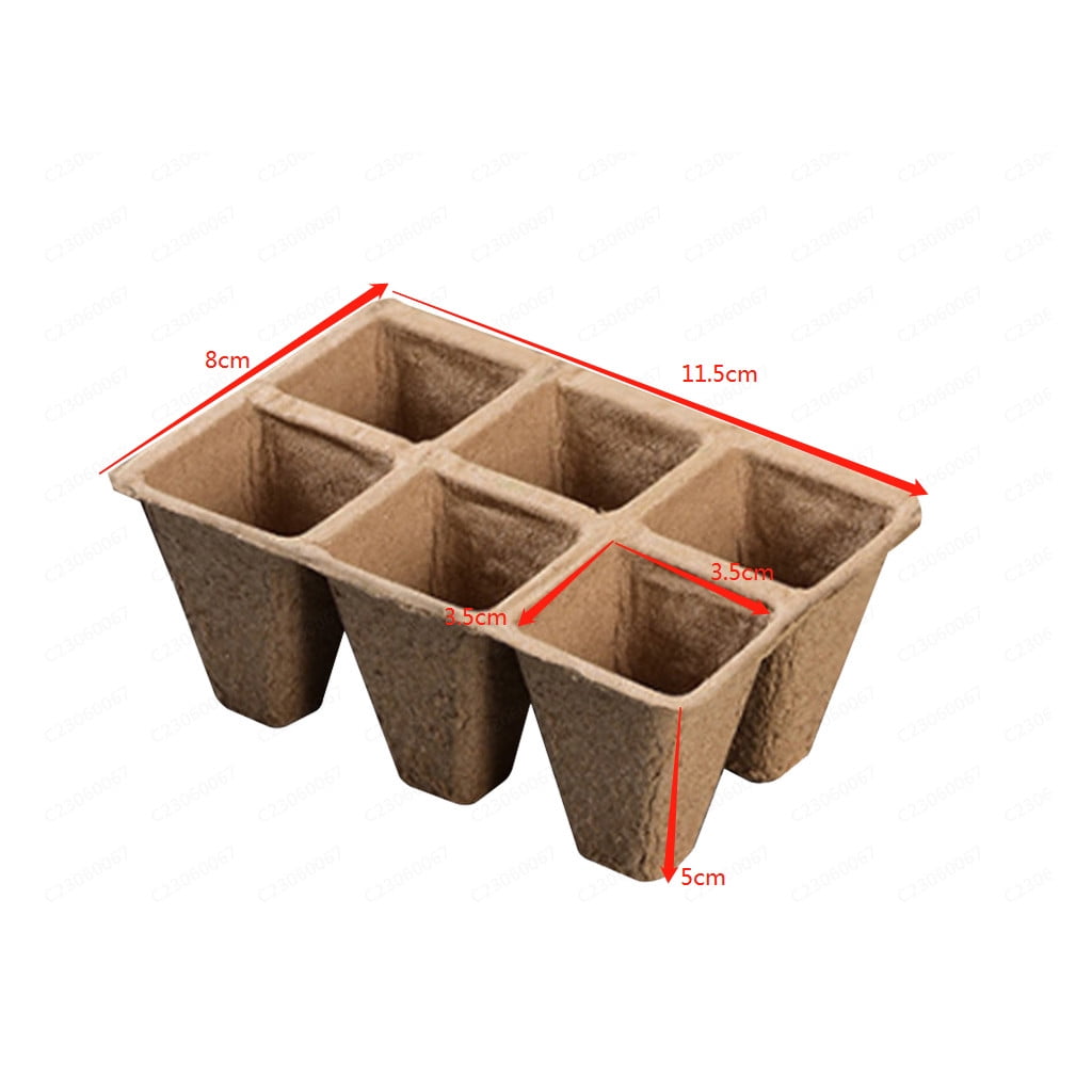 Darzheoy 30 Cells Peat Pots Seed Starter Trays 5 Packs Biodegradable Seedling Pots Germination Trays Organic Plant Starter Kit B - Image 3
