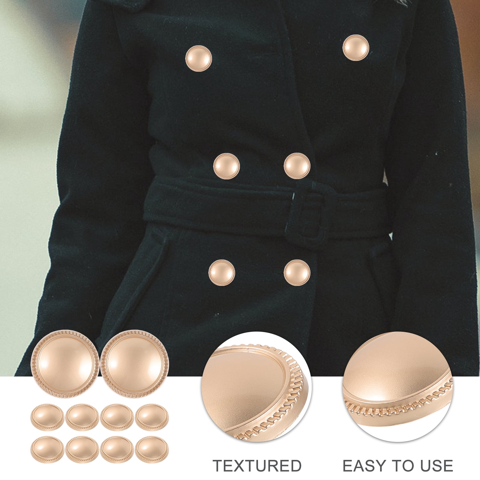 Worgeous 10 Pcs Buttons for Crafts Clothes Replacement Table Decorations Replaceable Cup Lid Travel Golden - Image 7