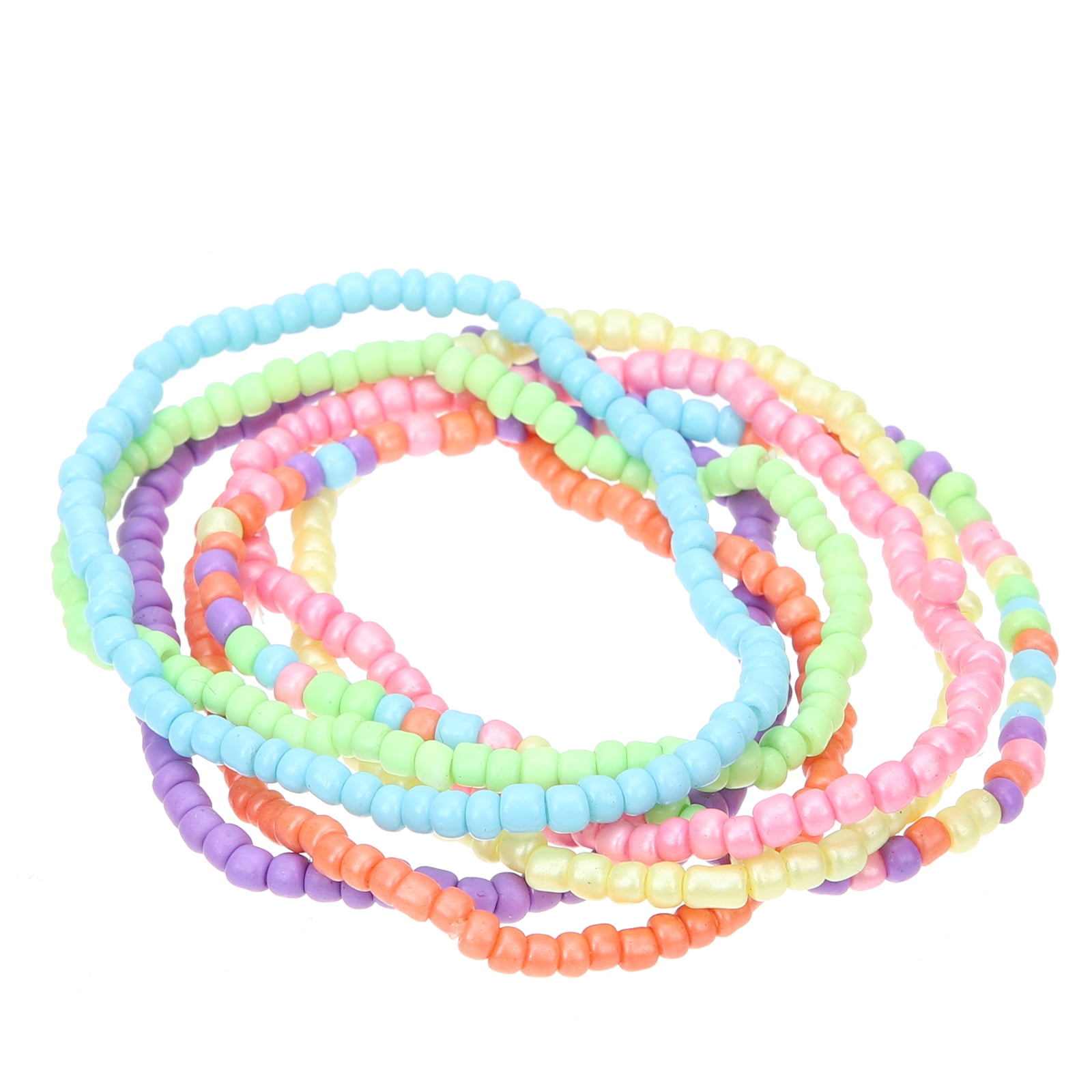 Worgeous 7 Pcs Colorful Bead Bracelets Set for Girls Kids Toddlers Child Jewelry Accessories - Image 1