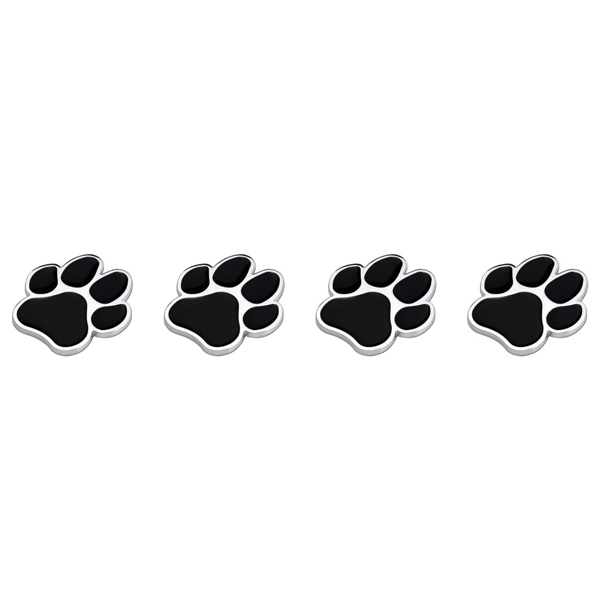 4pcs Decorative Car Sticker Metal Dog Paw Car Stickers Auto Footprint Decals Vehicle Decor - Image 1