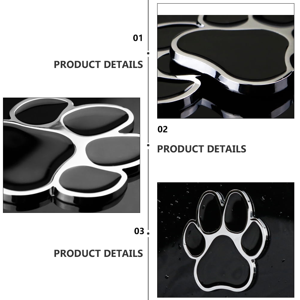 4pcs Decorative Car Sticker Metal Dog Paw Car Stickers Auto Footprint Decals Vehicle Decor - Image 5