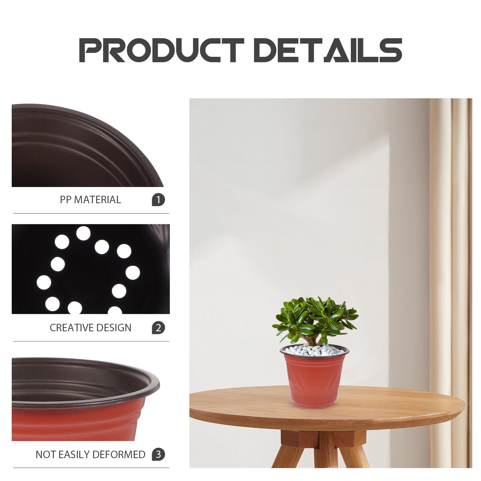 Worgeous 50 Pcs Large Plastic Planter Pots for and Plants, Garden Starter Containers - Image 8