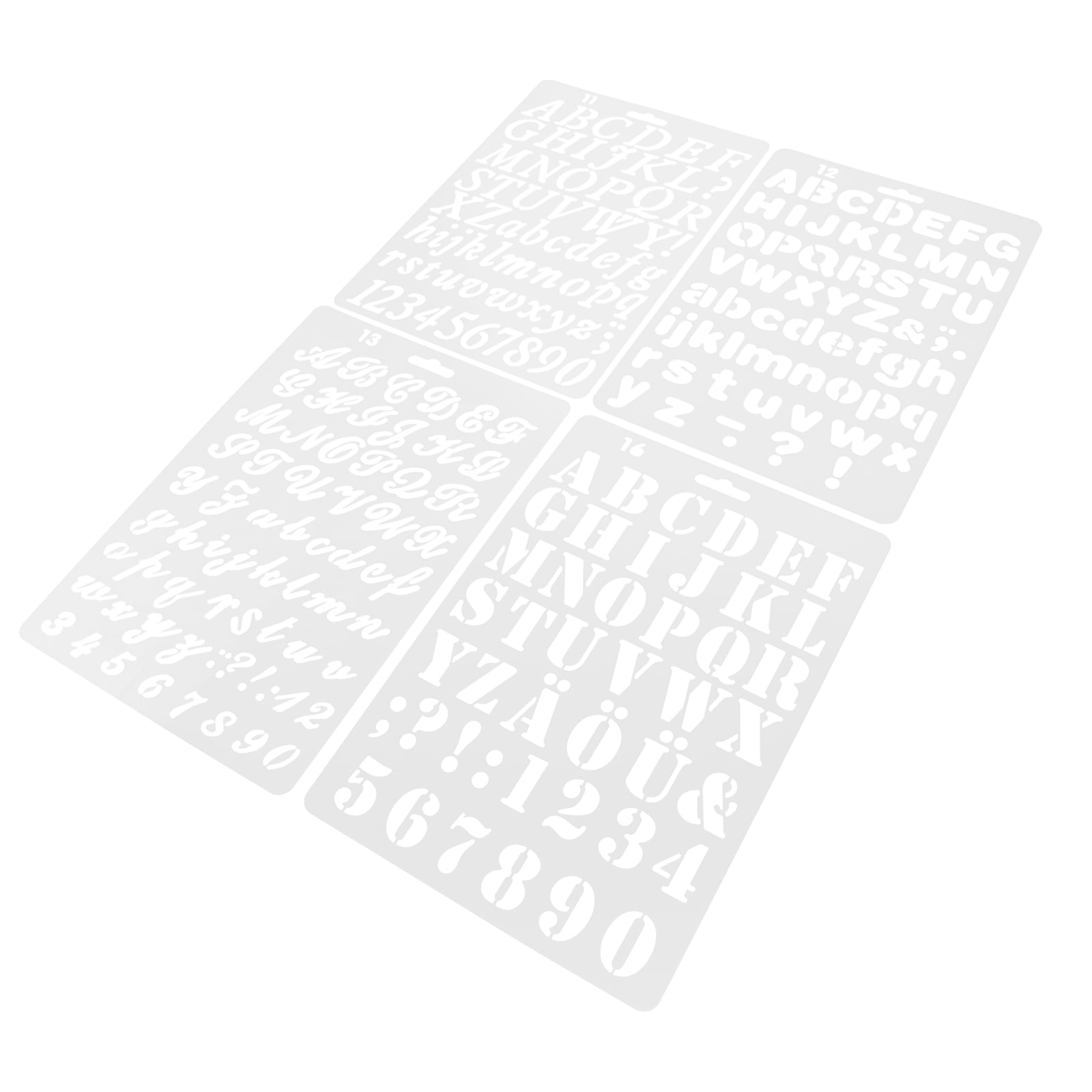 Worgeous 8 Pcs Painting Template Large Number Stencil Printable Cursive Stencils White - Image 1