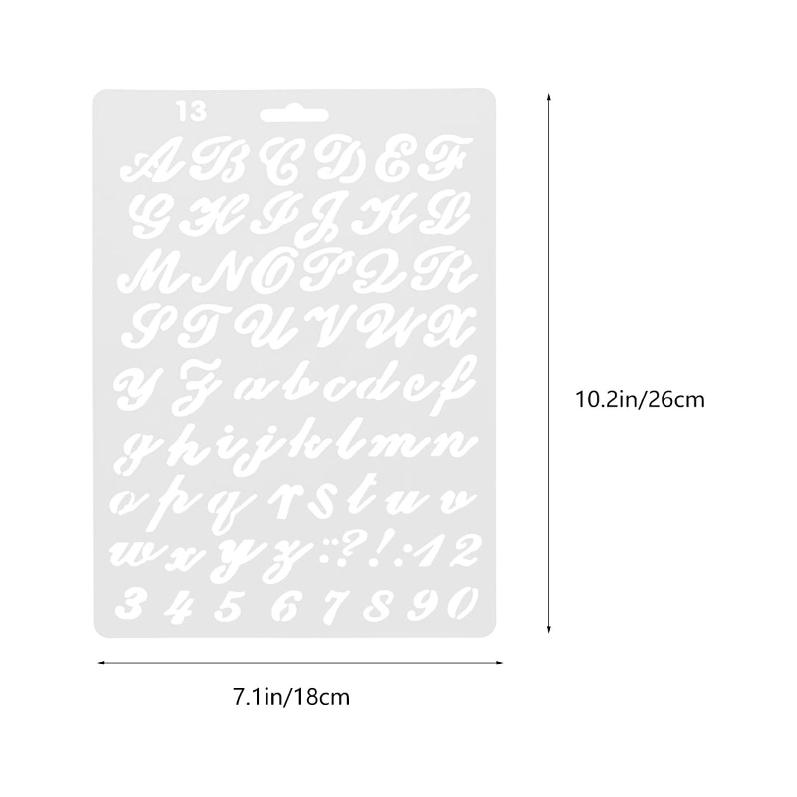 Worgeous 8 Pcs Painting Template Large Number Stencil Printable Cursive Stencils White - Image 2