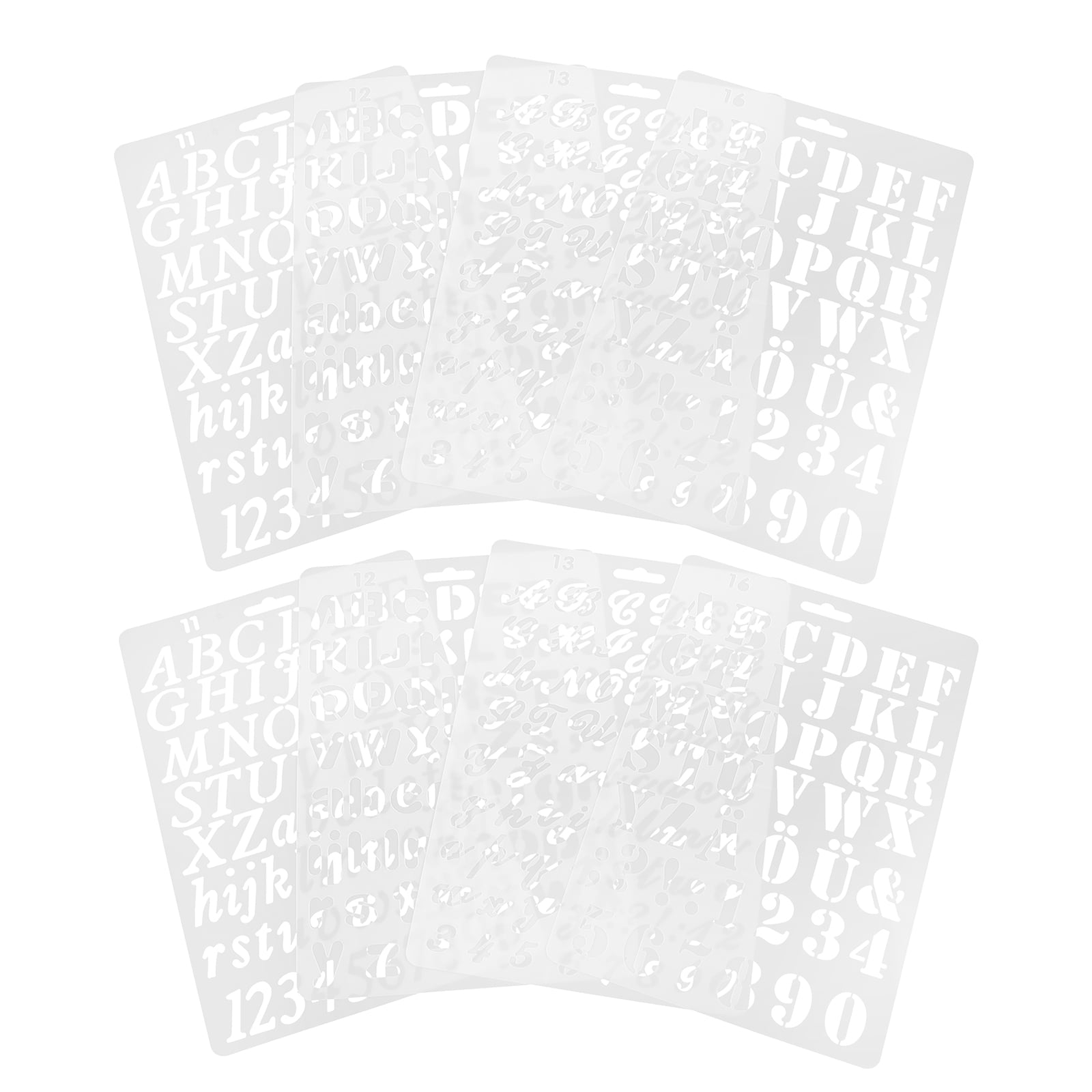 Worgeous 8 Pcs Painting Template Large Number Stencil Printable Cursive Stencils White - Image 4