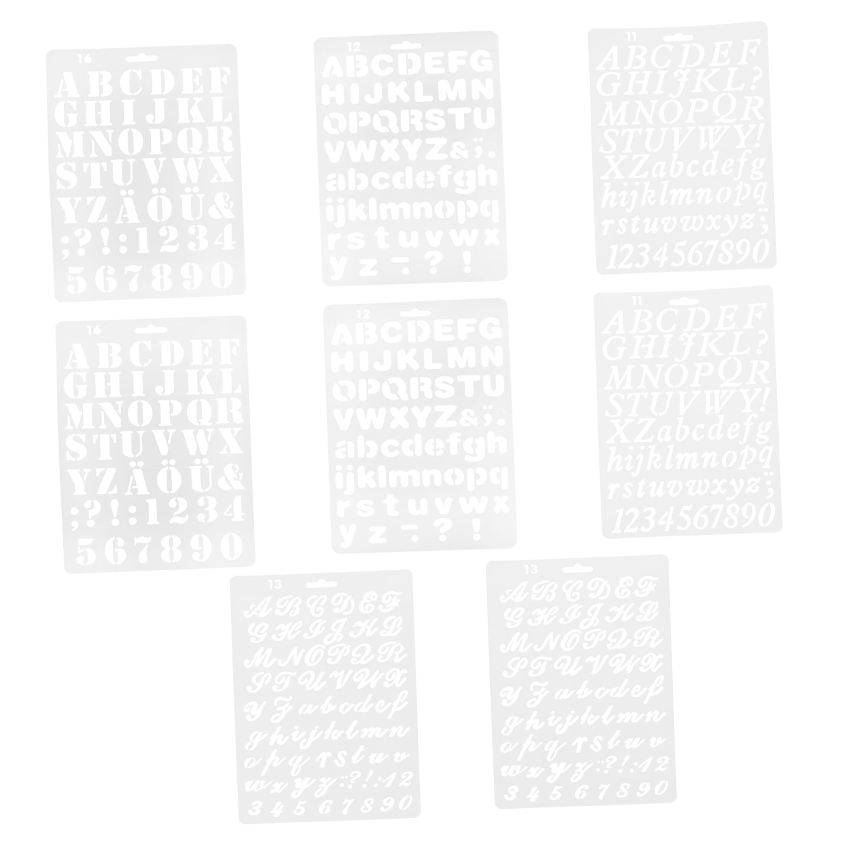 Worgeous 8 Pcs Painting Template Large Number Stencil Printable Cursive Stencils White - Image 5