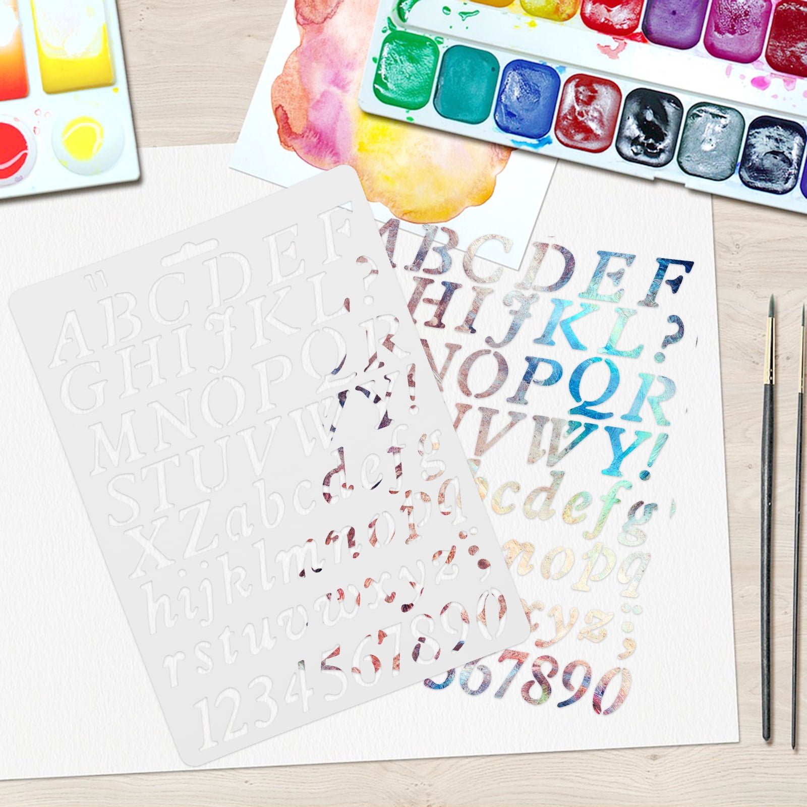 Worgeous 8 Pcs Painting Template Large Number Stencil Printable Cursive Stencils White - Image 6