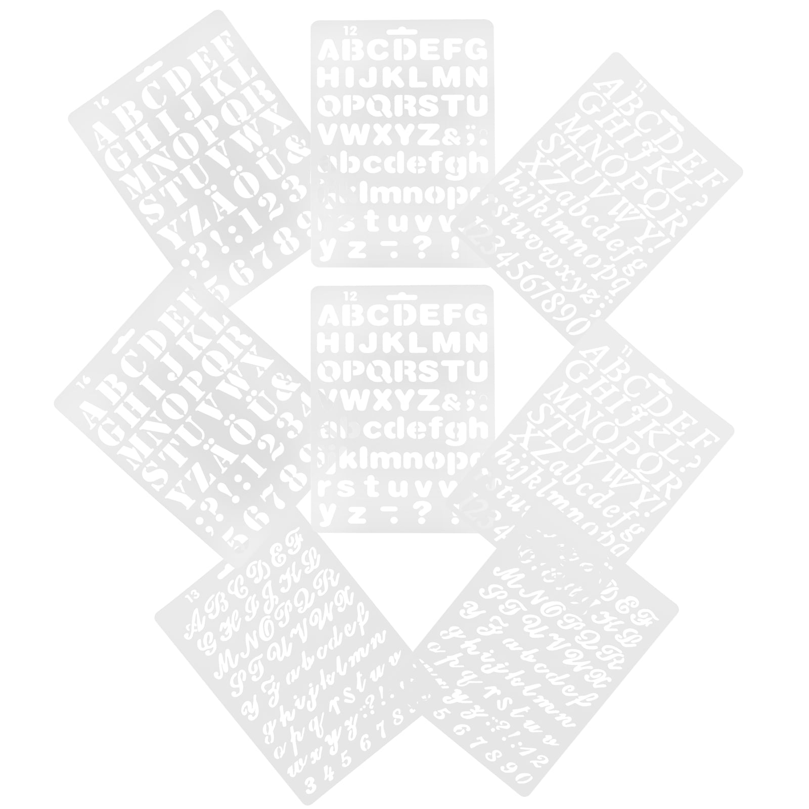 Worgeous 8 Pcs Painting Template Large Number Stencil Printable Cursive Stencils White - Image 7