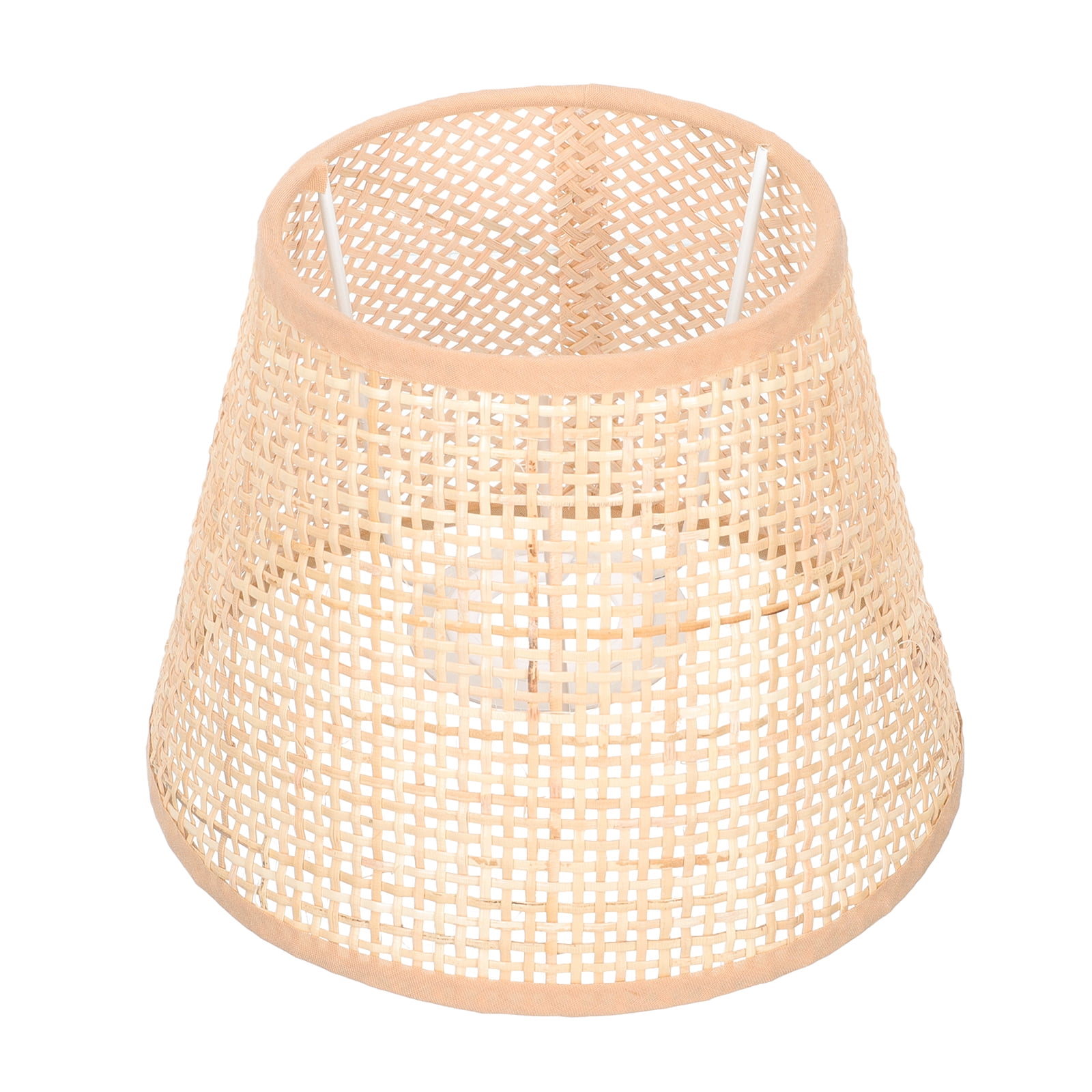 SKISUNO Khaki Rattan Floor Lamp Shade Replacement 6.7x6.7in for Study Room, 1 Piece and Stylish - Image 1