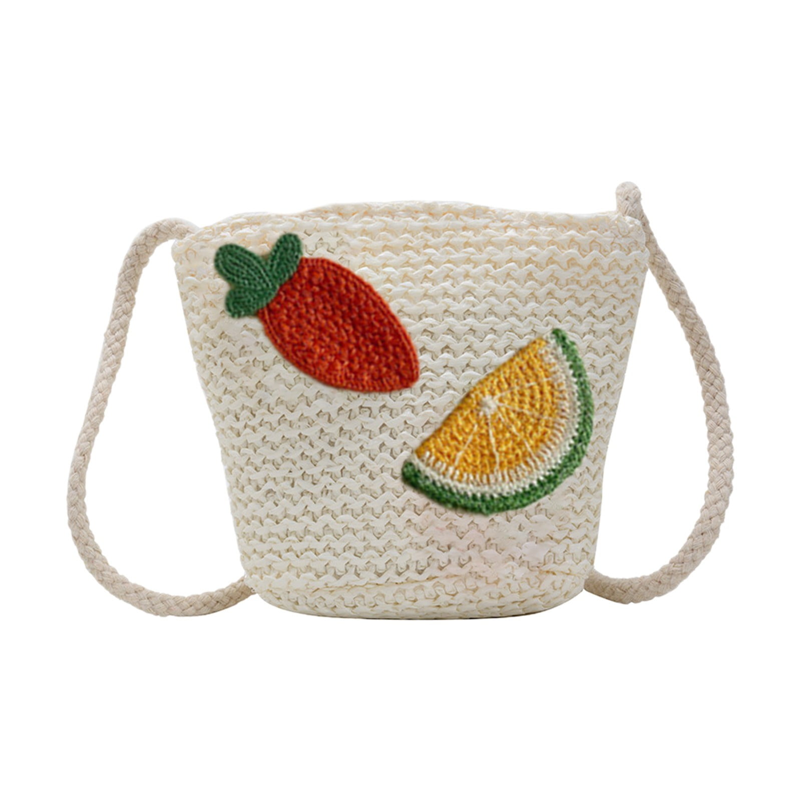 Darzheoy Girls Knitting Bag Straw Handbags for Summer Crossbody Bag Kids Wallet Girls Purse Straw Bag Beach Bag Beach Tote Bag Little Girl Cross Body Purses Summer Beach Bag B - Image 1
