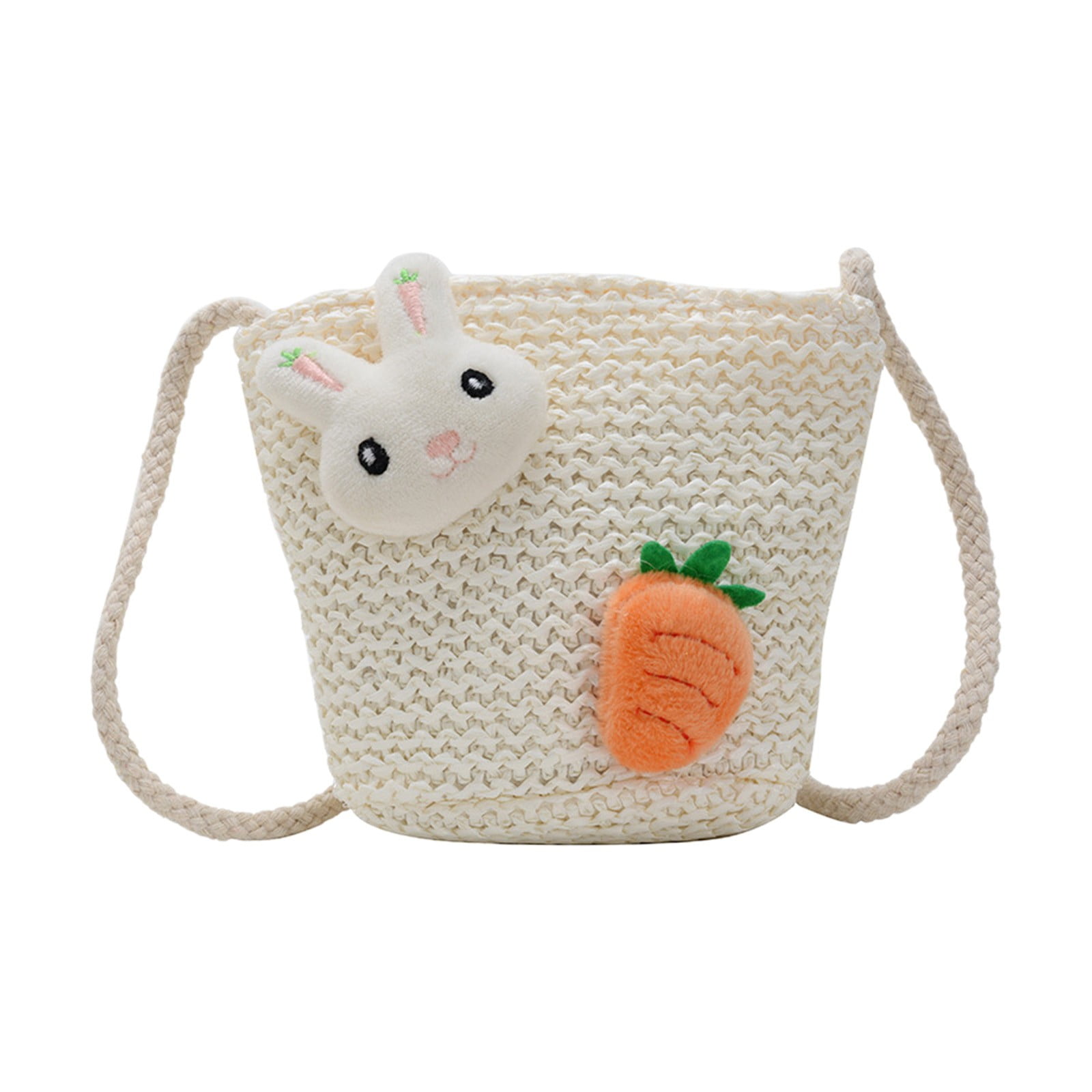 Darzheoy Girls Knitting Bag Straw Handbags for Summer Crossbody Bag Kids Wallet Girls Purse Straw Bag Beach Bag Beach Tote Bag Little Girl Cross Body Purses Summer Beach Bag C - Image 1