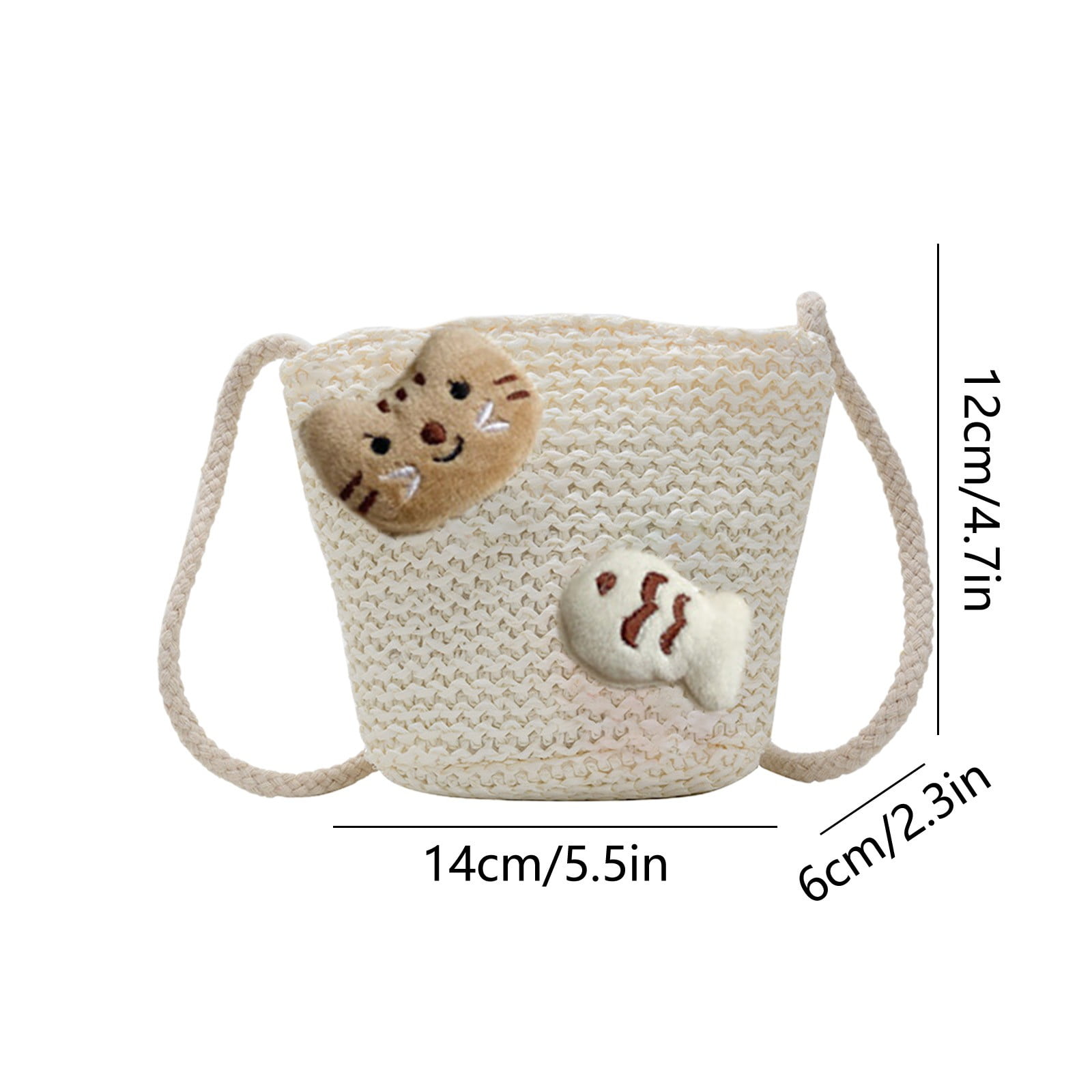 Darzheoy Girls Knitting Bag Straw Handbags for Summer Crossbody Bag Kids Wallet Girls Purse Straw Bag Beach Bag Beach Tote Bag Little Girl Cross Body Purses Summer Beach Bag D - Image 2