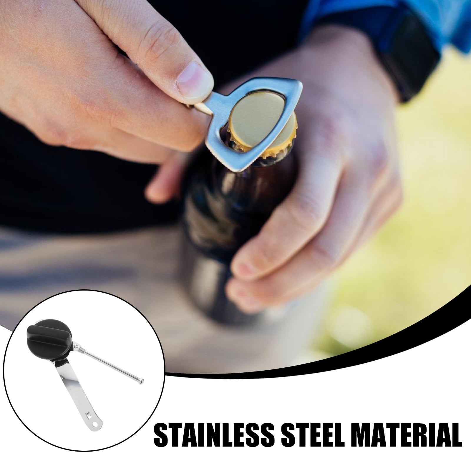 HOOWIFFY Stainless Steel Manual Bottle Opener Kitchen Tool Set Easy to Use Bar Accessories - Image 2