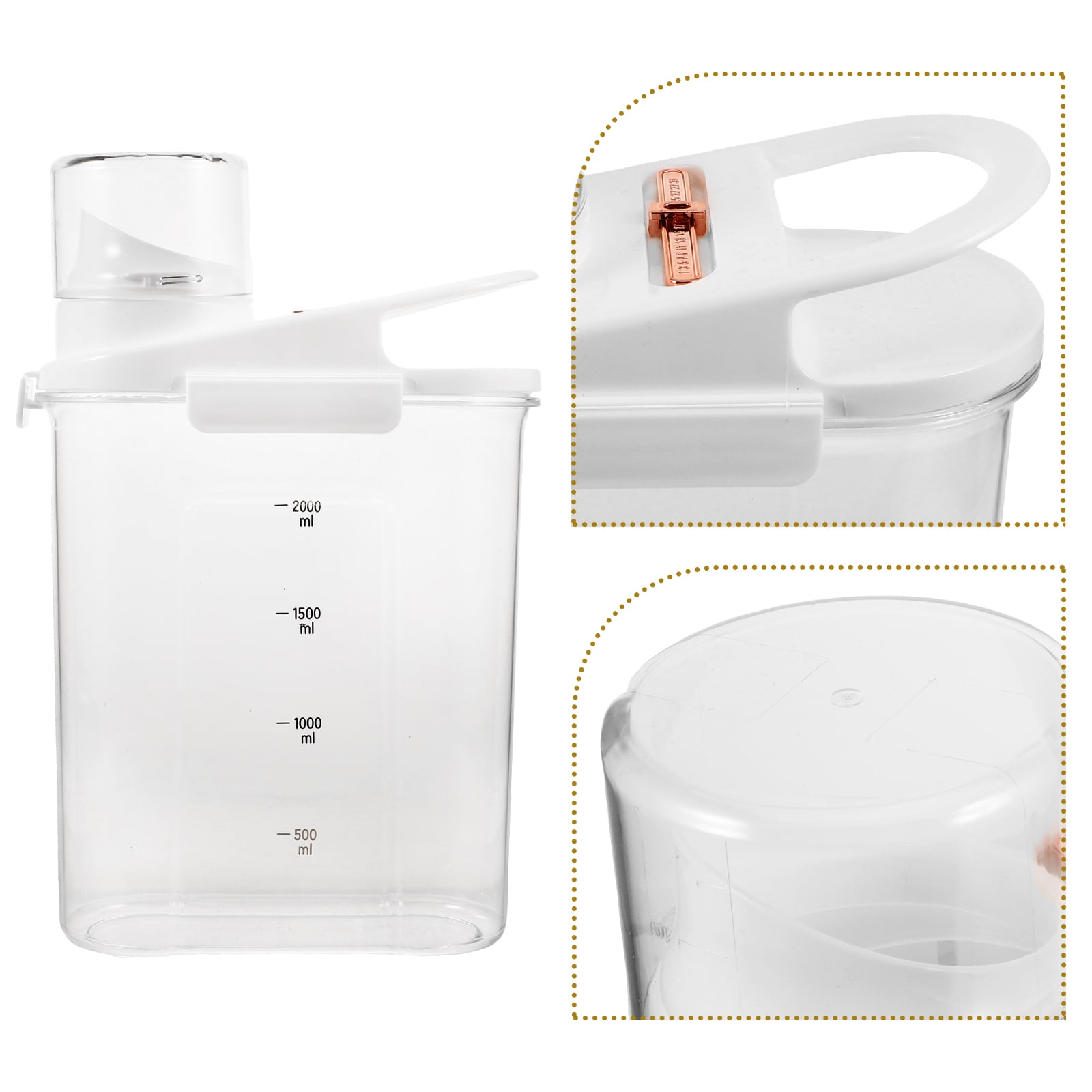 Worgeous Laundry Powder Detergent Container Transparent Laundry Detergent Dispenser Jar - Image 8