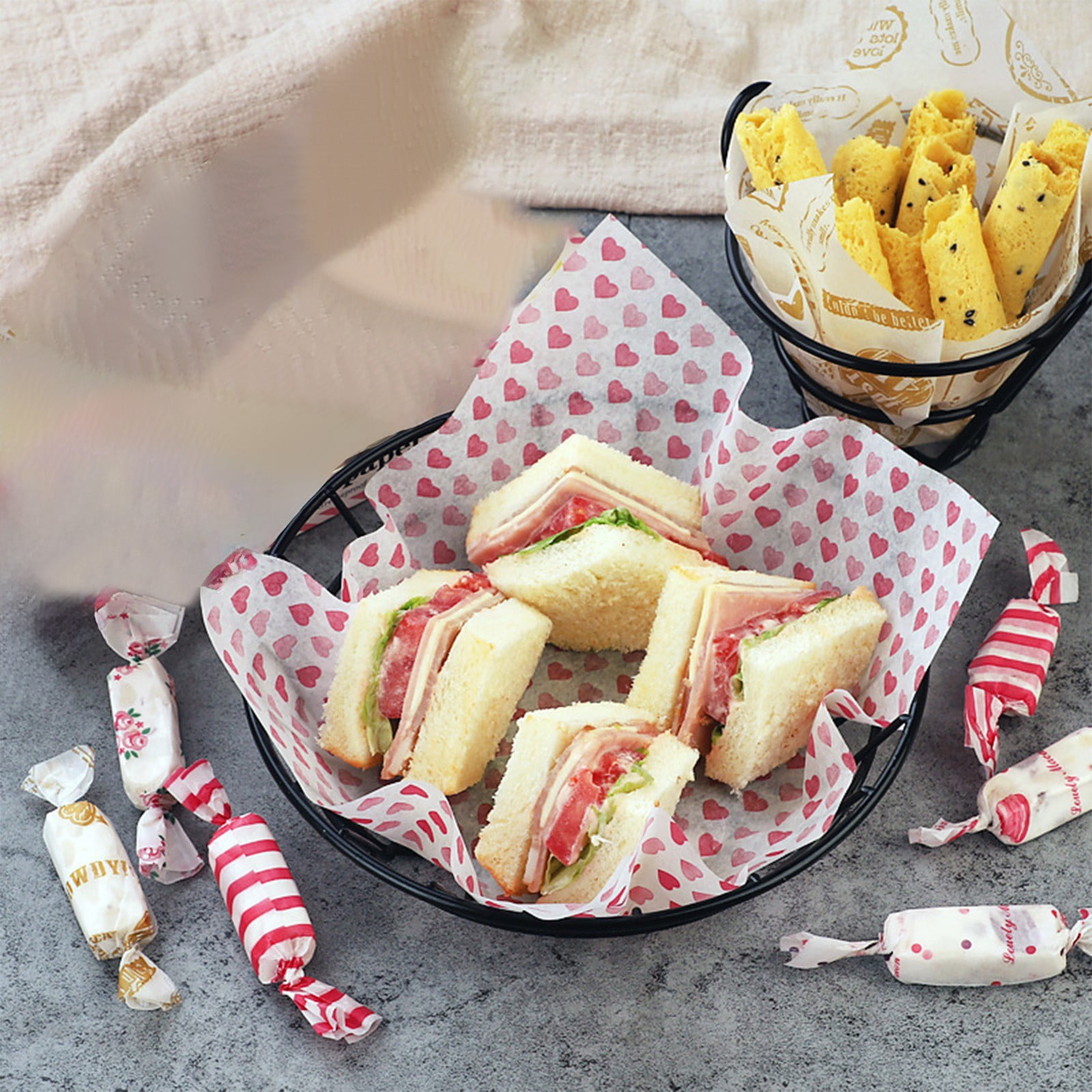Darzheoy Wax Paper, Food Picnic Paper, 50 sheets Grease Proof Paper, Waterproof Dry Hamburger Paper Liners Wrapping Tissue for Plastic Food Basket A - Image 5