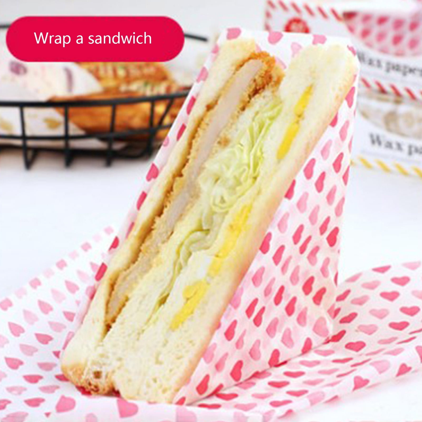 Darzheoy Wax Paper, Food Picnic Paper, 50 sheets Grease Proof Paper, Waterproof Dry Hamburger Paper Liners Wrapping Tissue for Plastic Food Basket A - Image 6