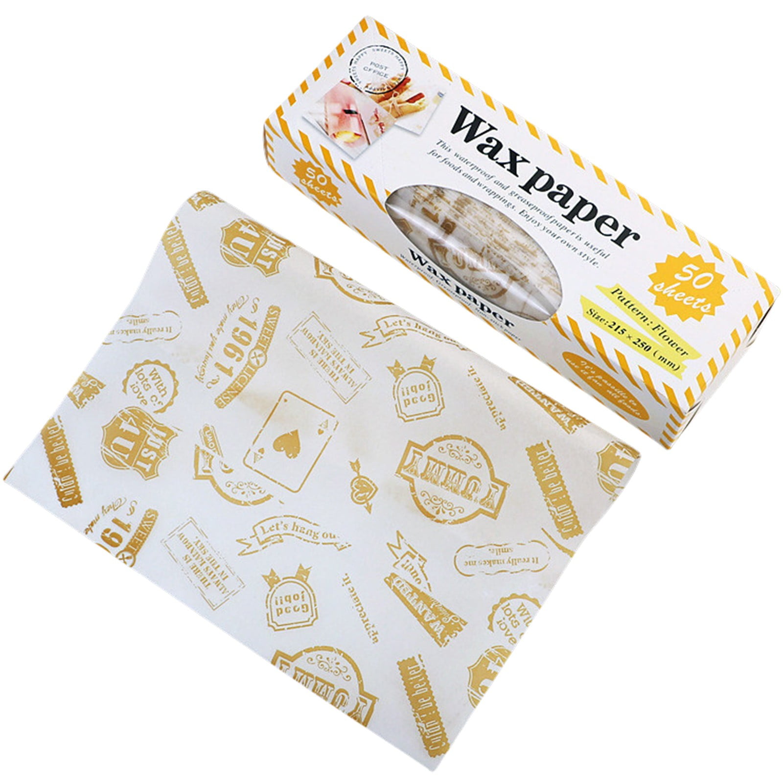 Darzheoy Wax Paper, Food Picnic Paper, 50 sheets Grease Proof Paper, Waterproof Dry Hamburger Paper Liners Wrapping Tissue for Plastic Food Basket B - Image 1