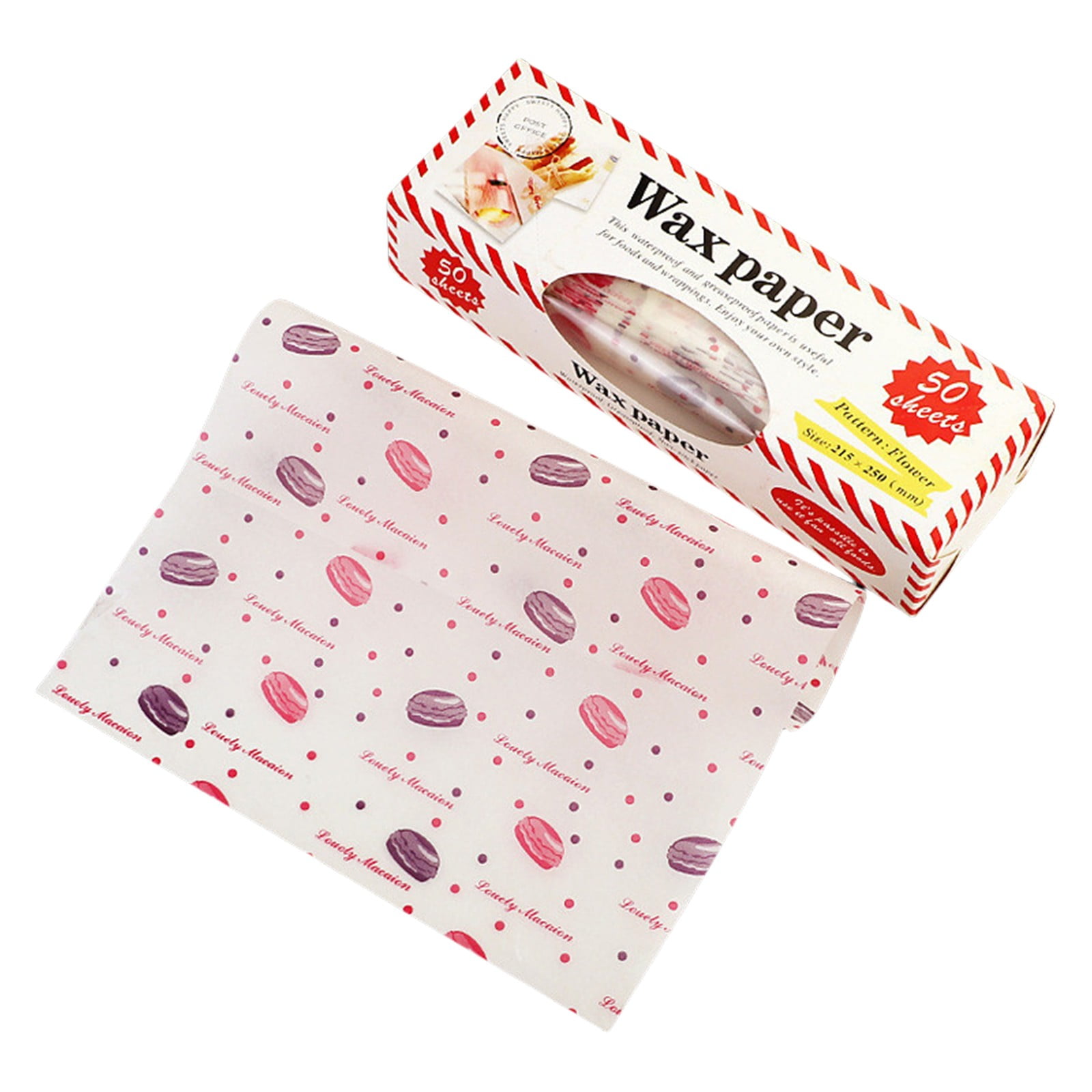 Darzheoy Wax Paper, Food Picnic Paper, 50 sheets Grease Proof Paper, Waterproof Dry Hamburger Paper Liners Wrapping Tissue for Plastic Food Basket E - Image 1