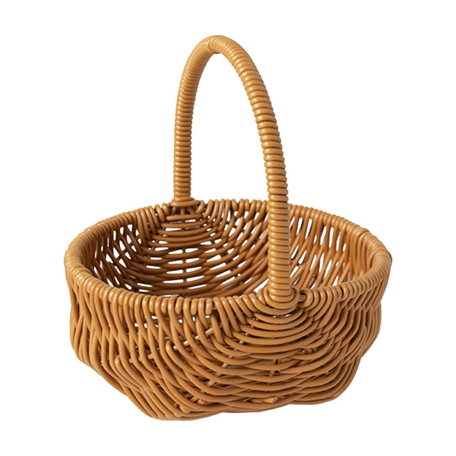 Chmadoxn Easter Basket, Handwoven Rattan Flower Basket for Bouquet, Home Decor & Wedding Centerpiece - Natural Woven Storage Basket with Handle, Serviceable & Lightweight Floral Display - Spring Decor - Image 2