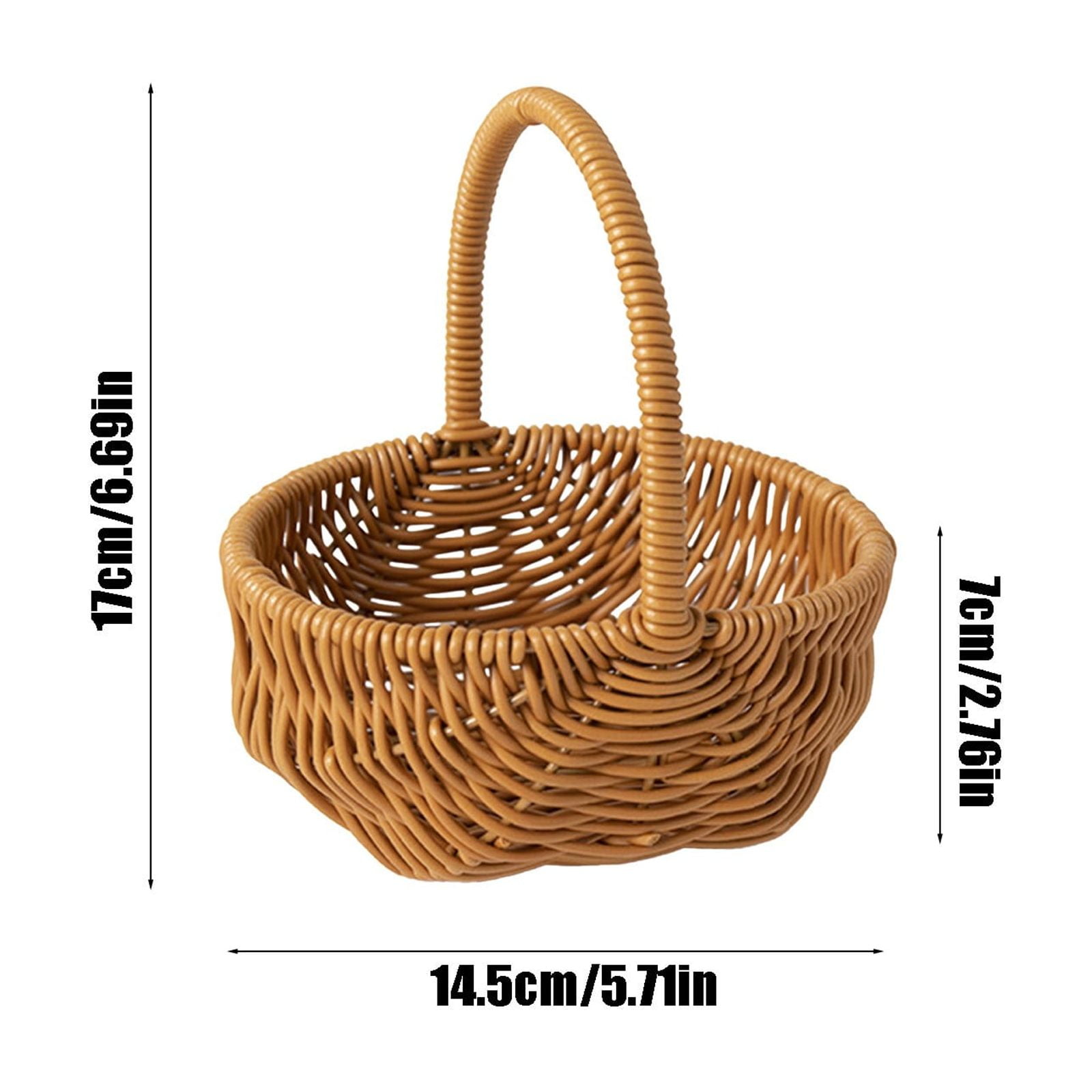Chmadoxn Easter Basket, Handwoven Rattan Flower Basket for Bouquet, Home Decor & Wedding Centerpiece - Natural Woven Storage Basket with Handle, Serviceable & Lightweight Floral Display - Spring Decor - Image 3