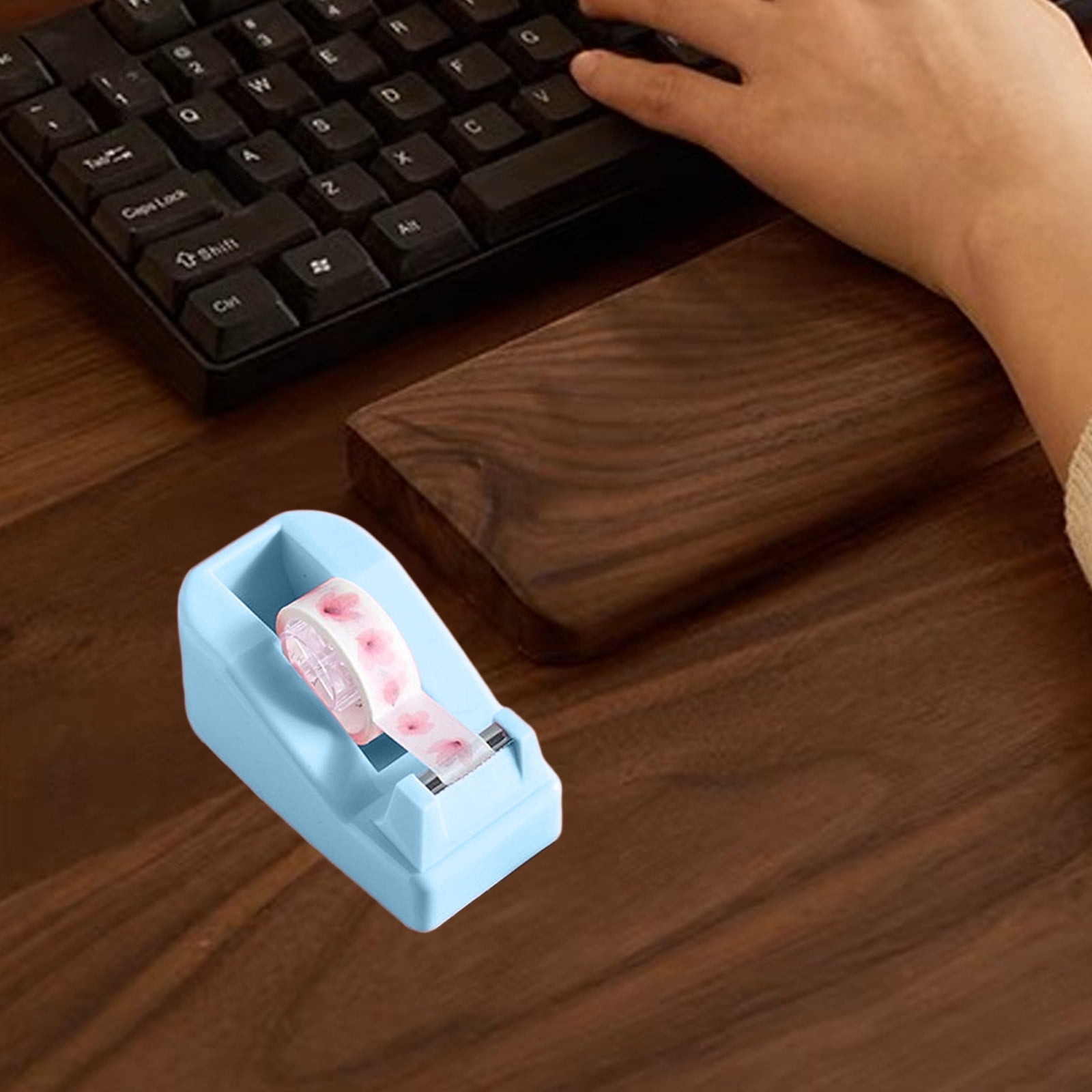 Darzheoy Desktop Tape Dispenser Adhesive Roll Holder Desk Accessories Home Office Tape Dispensers, Weighted Non-Skid Base Blue - Image 4