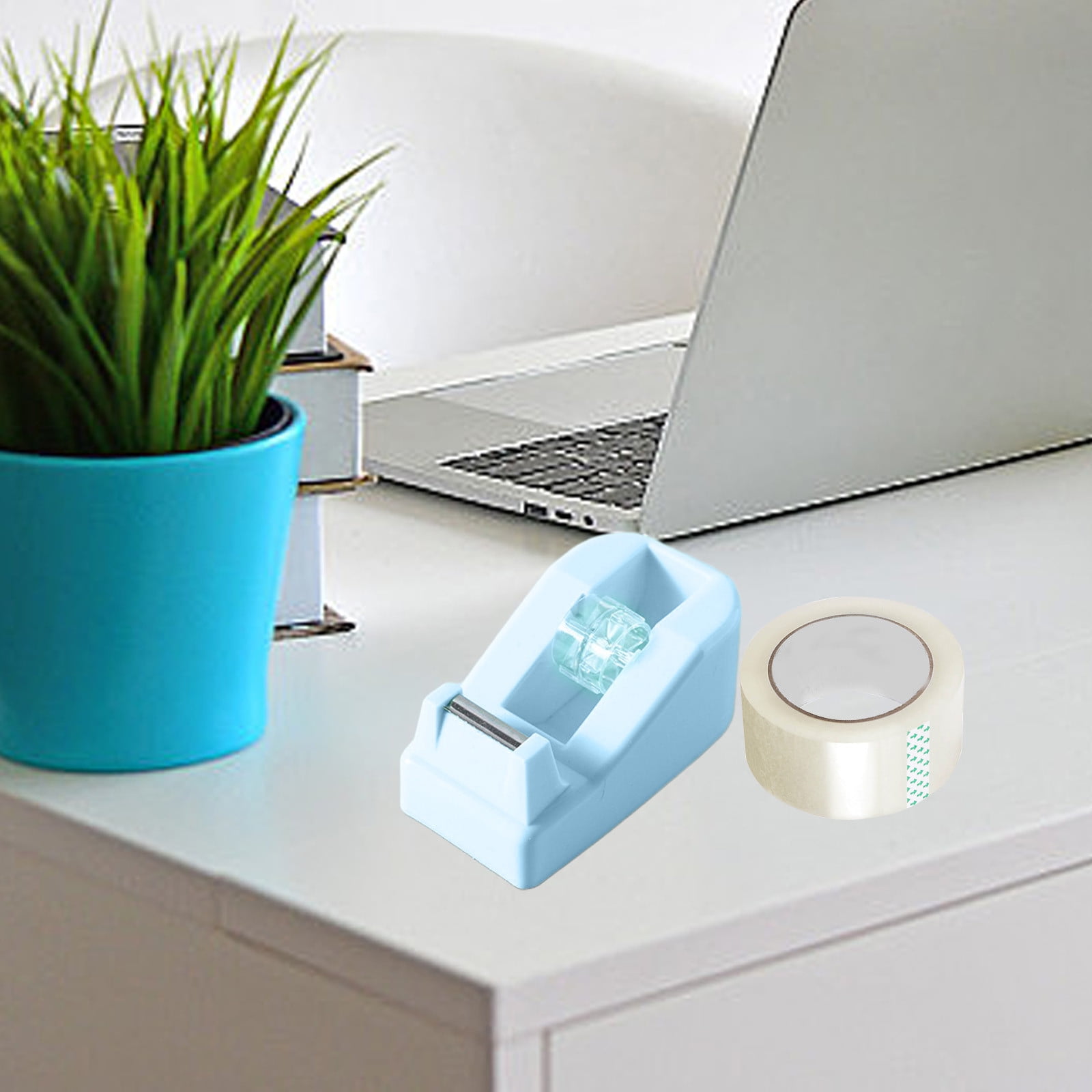 Darzheoy Desktop Tape Dispenser Adhesive Roll Holder Desk Accessories Home Office Tape Dispensers, Weighted Non-Skid Base Blue - Image 6
