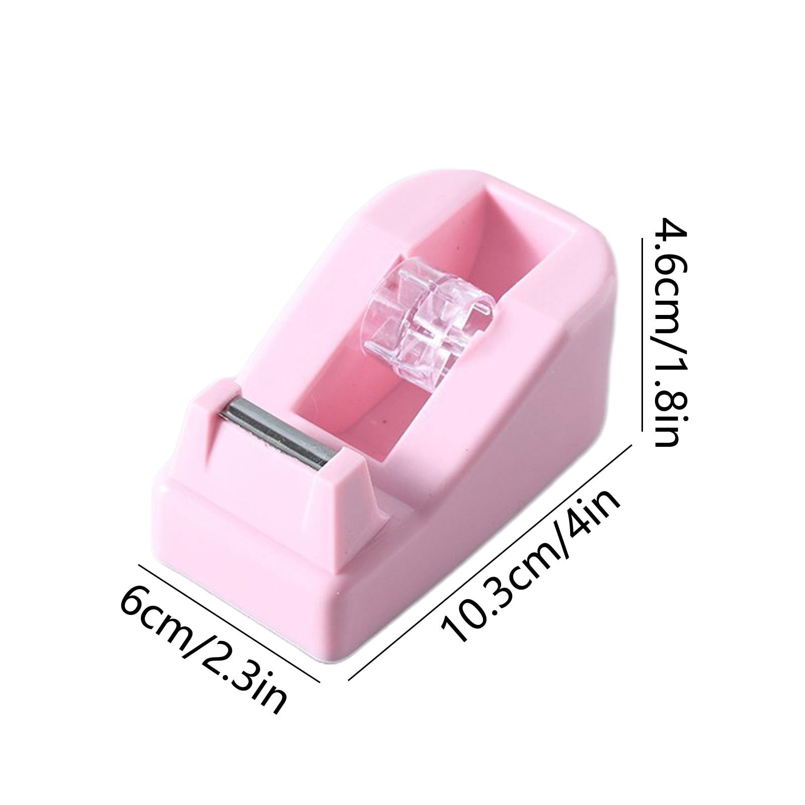 Darzheoy Desktop Tape Dispenser Adhesive Roll Holder Desk Accessories Home Office Tape Dispensers, Weighted Non-Skid Base Pink - Image 2