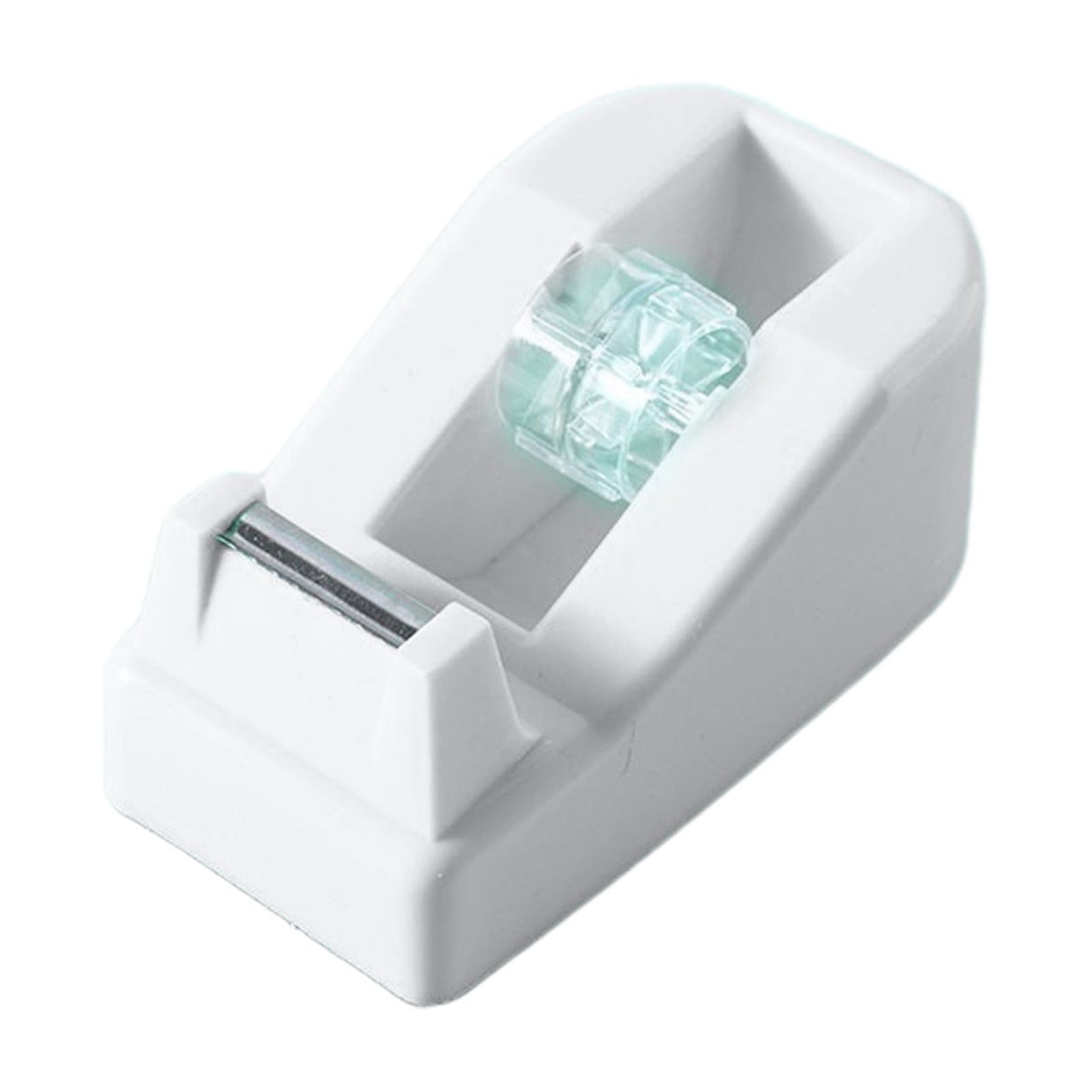 Darzheoy Desktop Tape Dispenser Adhesive Roll Holder Desk Accessories Home Office Tape Dispensers, Weighted Non-Skid Base White - Image 1