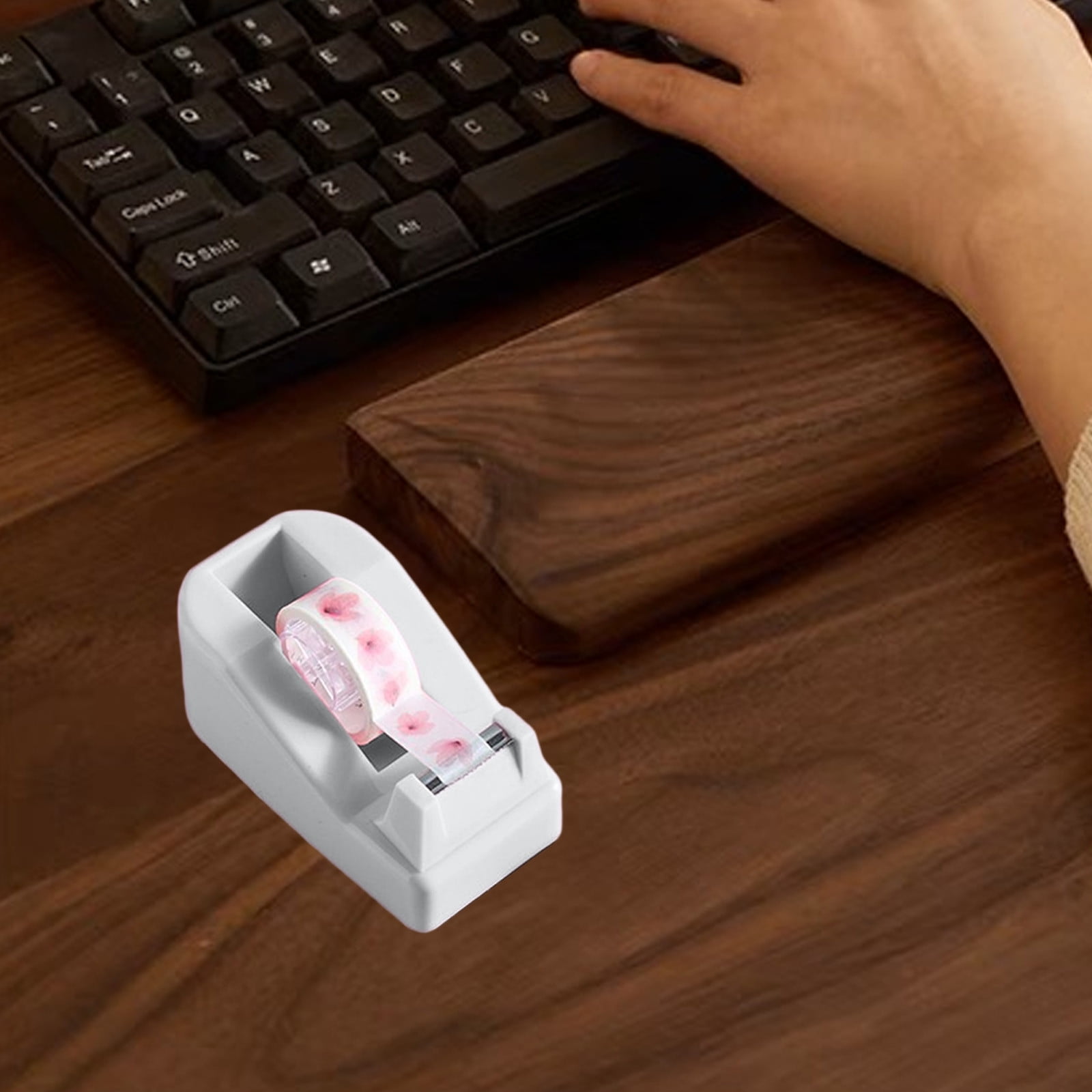 Darzheoy Desktop Tape Dispenser Adhesive Roll Holder Desk Accessories Home Office Tape Dispensers, Weighted Non-Skid Base White - Image 6