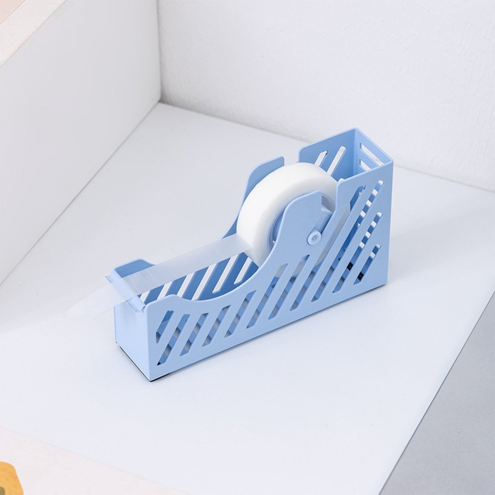 Darzheoy Desktop Tape Dispenser Adhesive Roll Holder Desk Accessories Home Office Tape Dispensers, Weighted Non-Skid Base X-Blue - Image 4