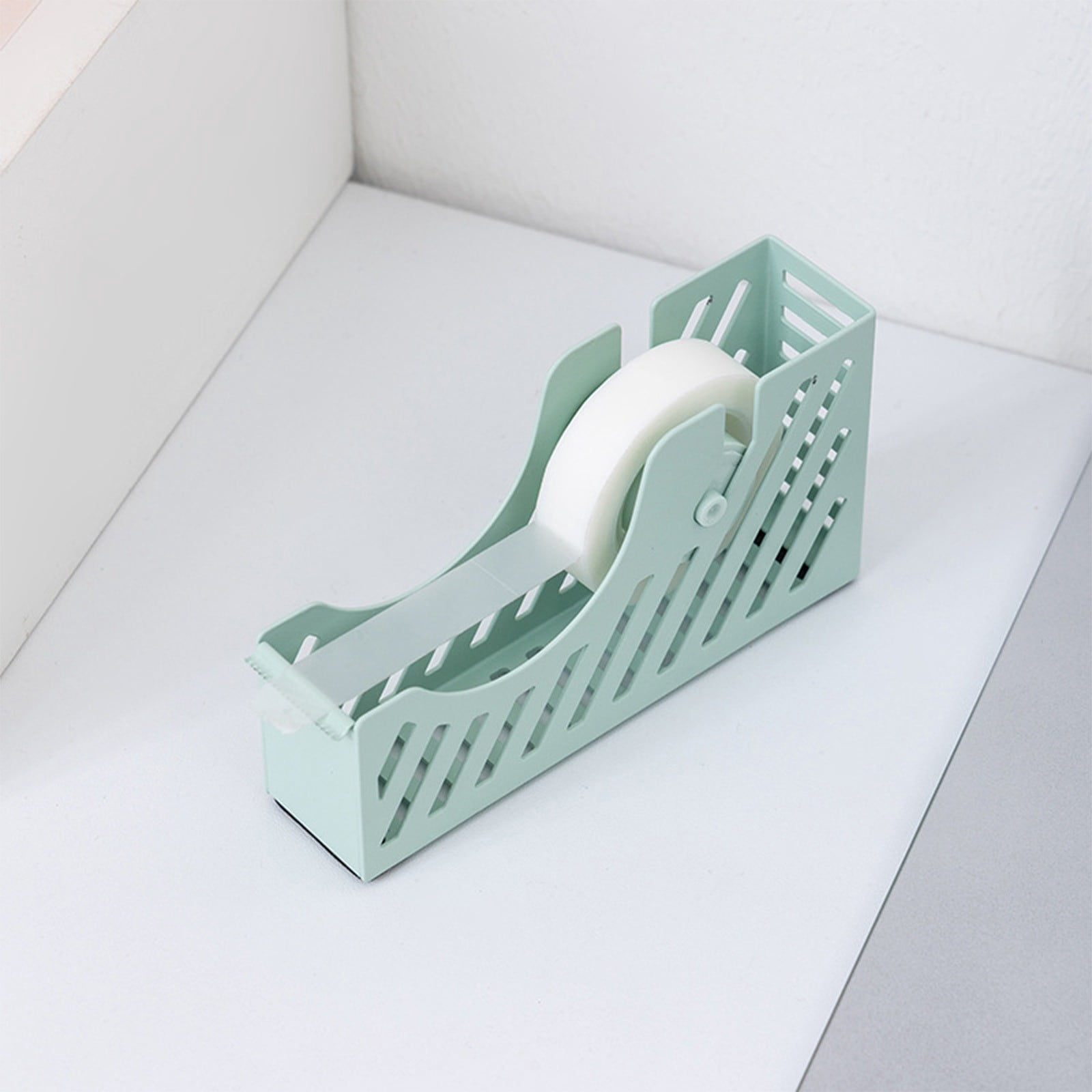 Darzheoy Desktop Tape Dispenser Adhesive Roll Holder Desk Accessories Home Office Tape Dispensers, Weighted Non-Skid Base X-Green - Image 4