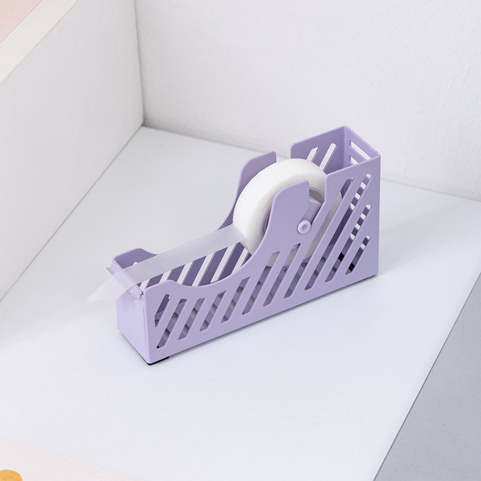 Darzheoy Desktop Tape Dispenser Adhesive Roll Holder Desk Accessories Home Office Tape Dispensers, Weighted Non-Skid Base X-Purple - Image 4
