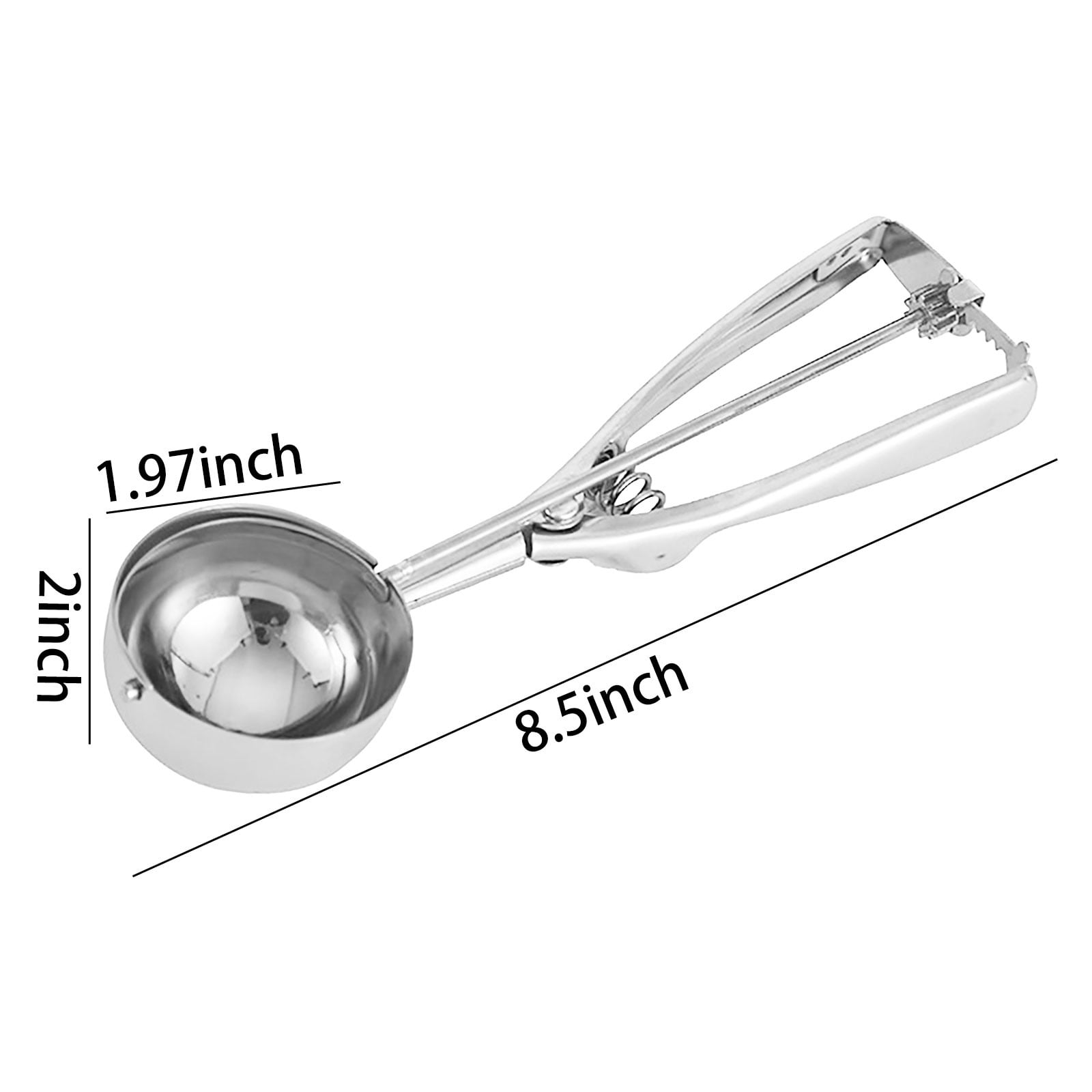 Kdkad Ice Cream Scoop, Cookie Scoops for Baking,Polished Stainless Steel Ice Cream Scoop, Different Sizes Ice Cream Spoon, Melon Balls, Biscuit Dough Baking Supplies M silvery - Image 2
