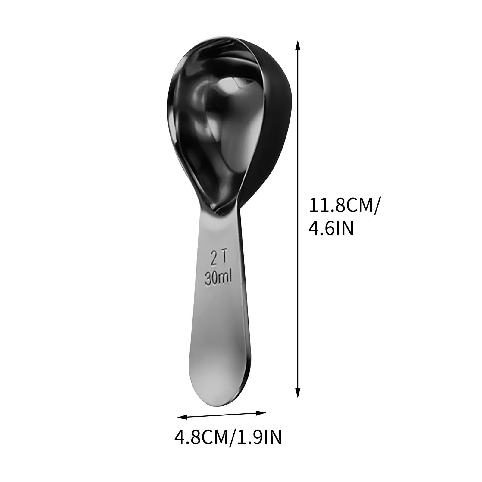 Darzheoy Coffee Scoop Stainless Steel Coffee Measuring Spoon Tablespoon Coffee Scoop Short Handle Measuring Spoon for Ground Coffee Tea Sugar Flour Coffee Scoop (30ml) E - Image 2