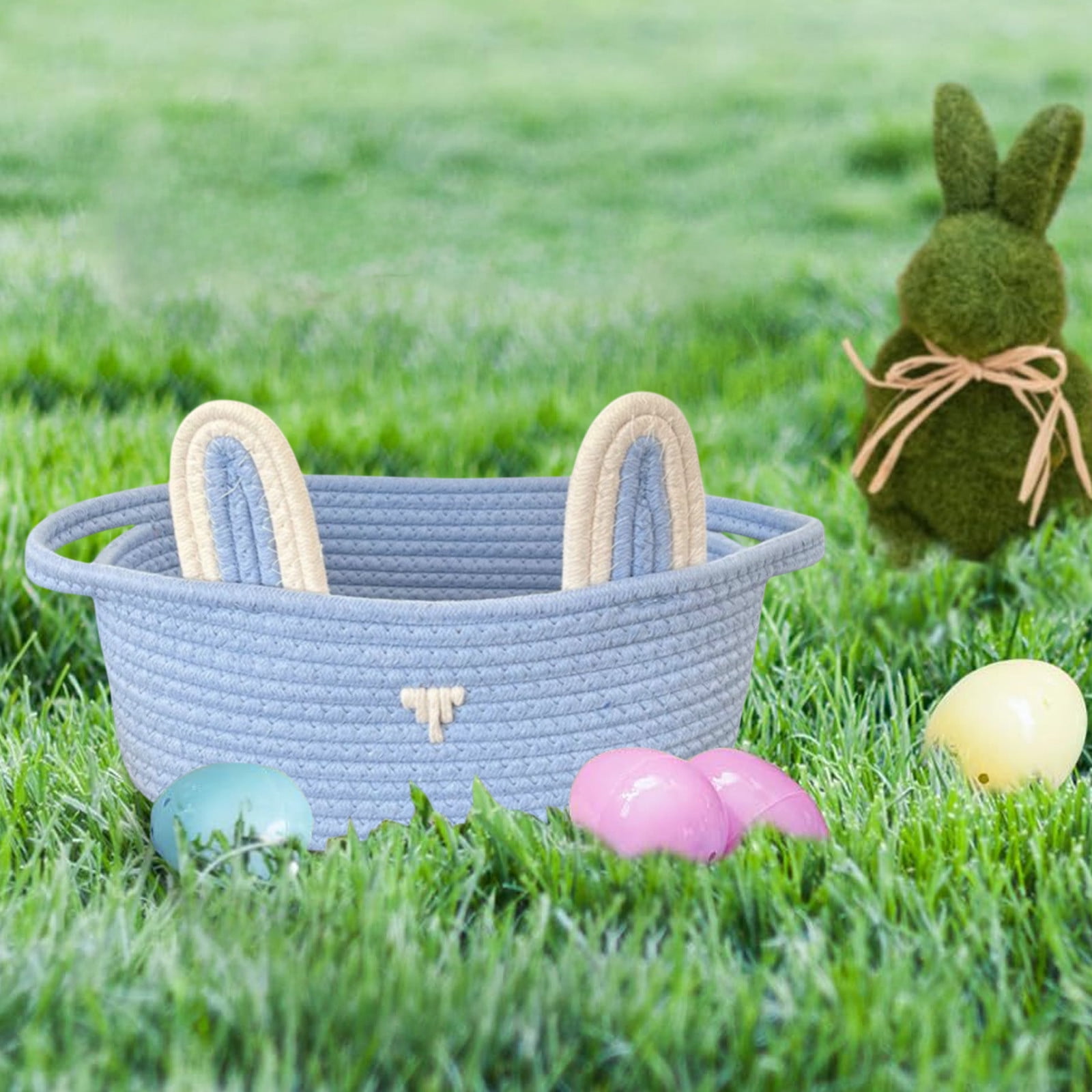 Chmadoxn Adorable Easter Bunny Basket for Kids - Perfect Easter Gift, Cute Easter Bucket Bags with Rabbit Ears for Easter Eggs Hunting, Affordable & Festive Spring Decor As Show A - Image 5