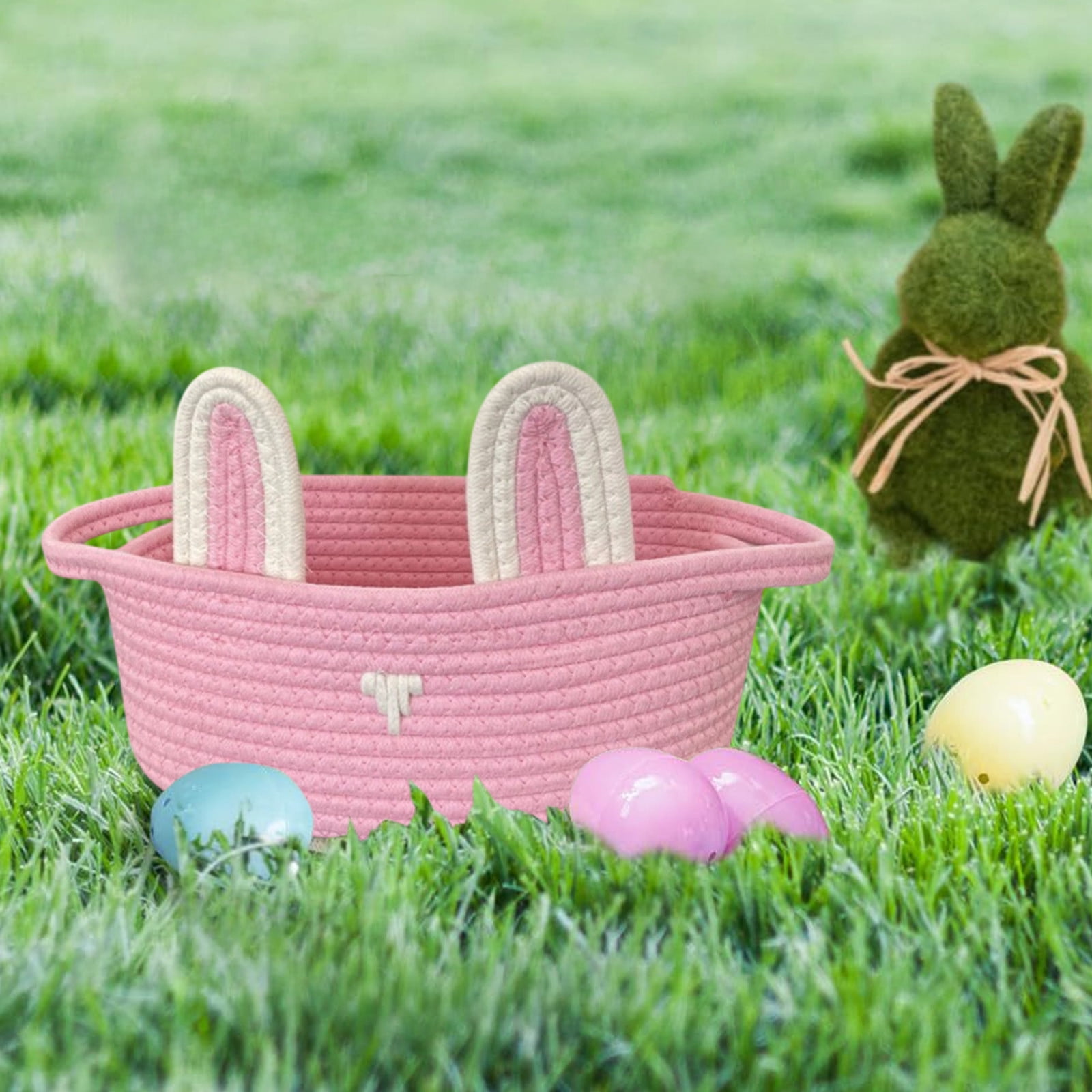 Chmadoxn Adorable Easter Bunny Basket for Kids - Perfect Easter Gift, Cute Easter Bucket Bags with Rabbit Ears for Easter Eggs Hunting, Affordable & Festive Spring Decor As Show B - Image 5