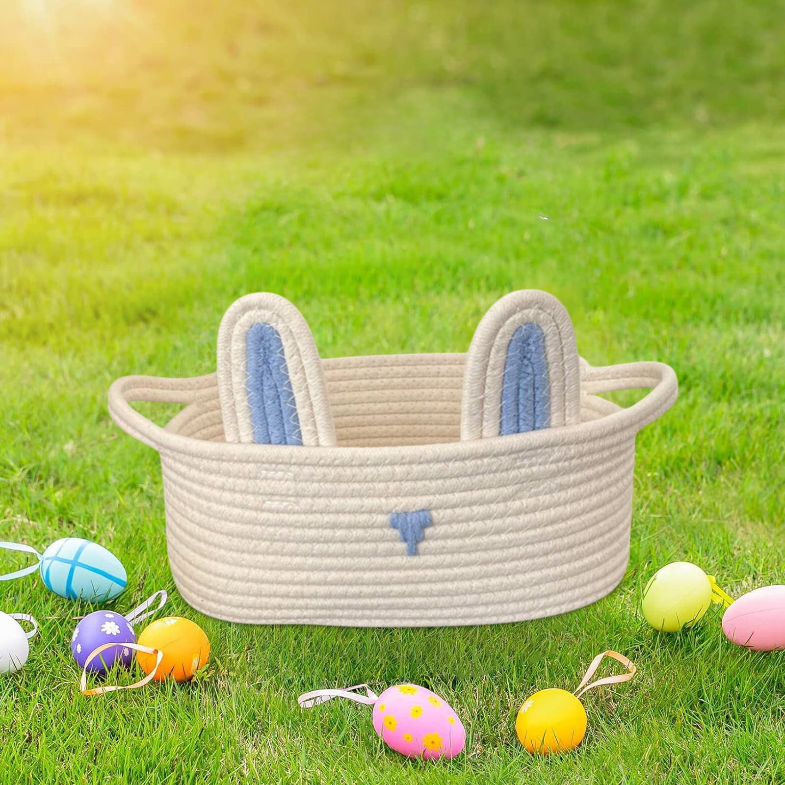 Chmadoxn Adorable Easter Bunny Basket for Kids - Perfect Easter Gift, Cute Easter Bucket Bags with Rabbit Ears for Easter Eggs Hunting, Affordable & Festive Spring Decor As Show C - Image 1