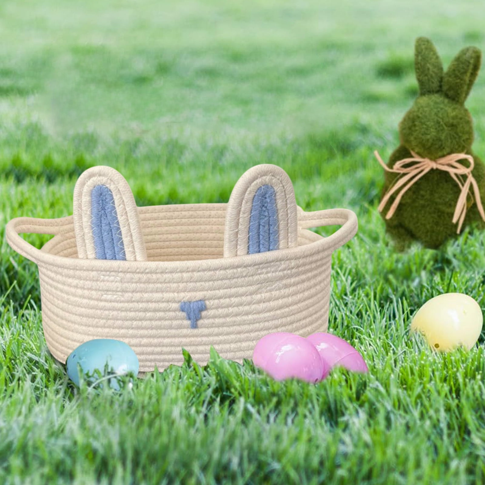 Chmadoxn Adorable Easter Bunny Basket for Kids - Perfect Easter Gift, Cute Easter Bucket Bags with Rabbit Ears for Easter Eggs Hunting, Affordable & Festive Spring Decor As Show C - Image 5