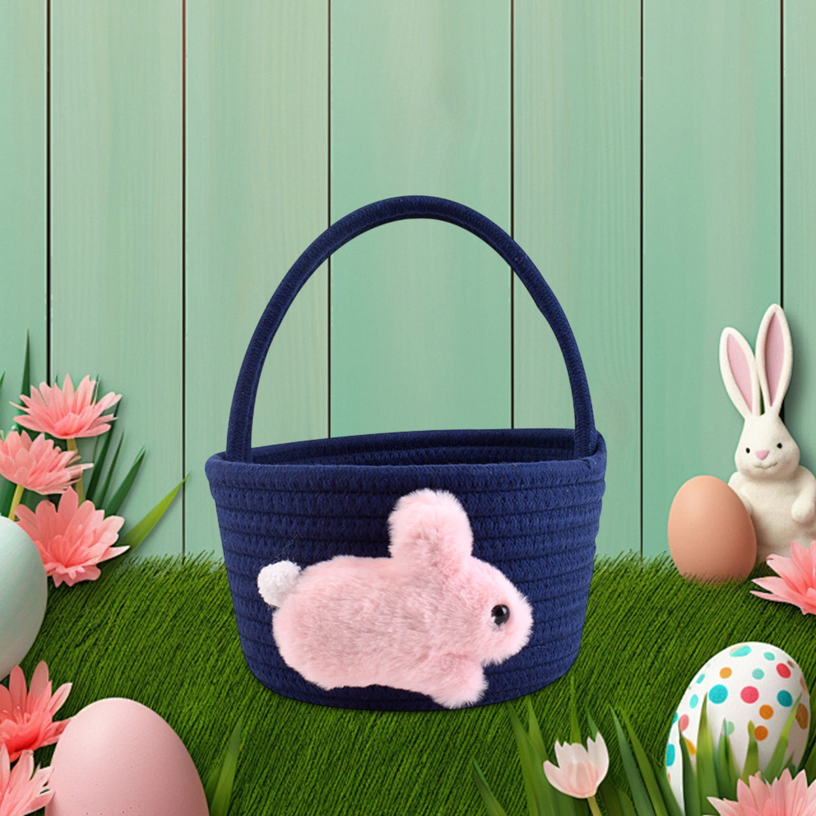 Chmadoxn Adorable Easter Bunny Basket for Kids - Perfect Easter Gift, Cute Easter Bucket Bags with Rabbit Ears for Easter Eggs Hunting, Affordable & Festive Spring Decor As Show D - Image 1