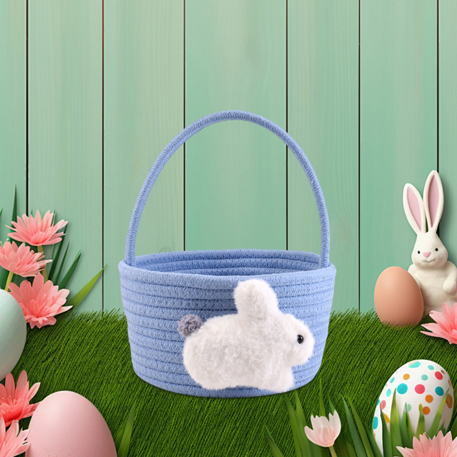 Chmadoxn Adorable Easter Bunny Basket for Kids - Perfect Easter Gift, Cute Easter Bucket Bags with Rabbit Ears for Easter Eggs Hunting, Affordable & Festive Spring Decor As Show E - Image 1