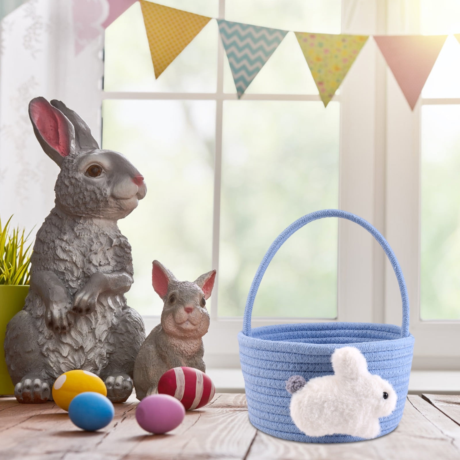 Chmadoxn Adorable Easter Bunny Basket for Kids - Perfect Easter Gift, Cute Easter Bucket Bags with Rabbit Ears for Easter Eggs Hunting, Affordable & Festive Spring Decor As Show E - Image 5