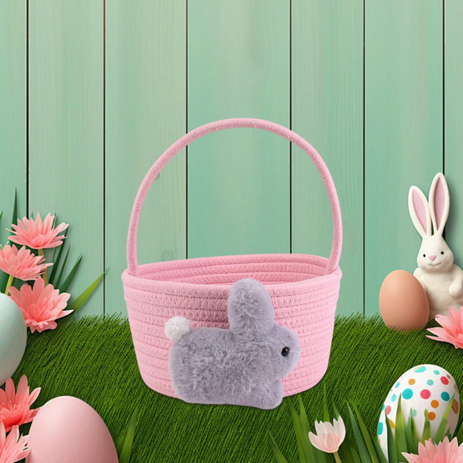 Chmadoxn Adorable Easter Bunny Basket for Kids - Perfect Easter Gift, Cute Easter Bucket Bags with Rabbit Ears for Easter Eggs Hunting, Affordable & Festive Spring Decor As Show G - Image 1