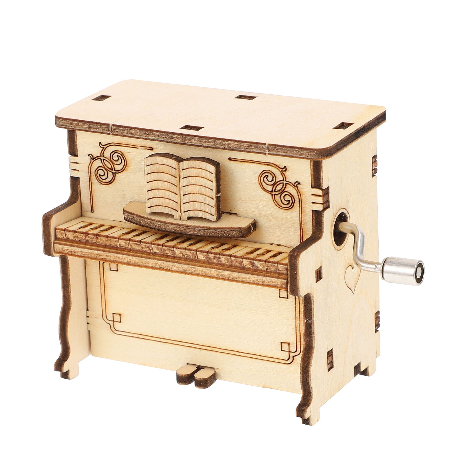 Worgeous 2-Piece Wooden Assembly Puzzle Craft Kit Desktop Musical Piano Model for Adults Teens - Image 1