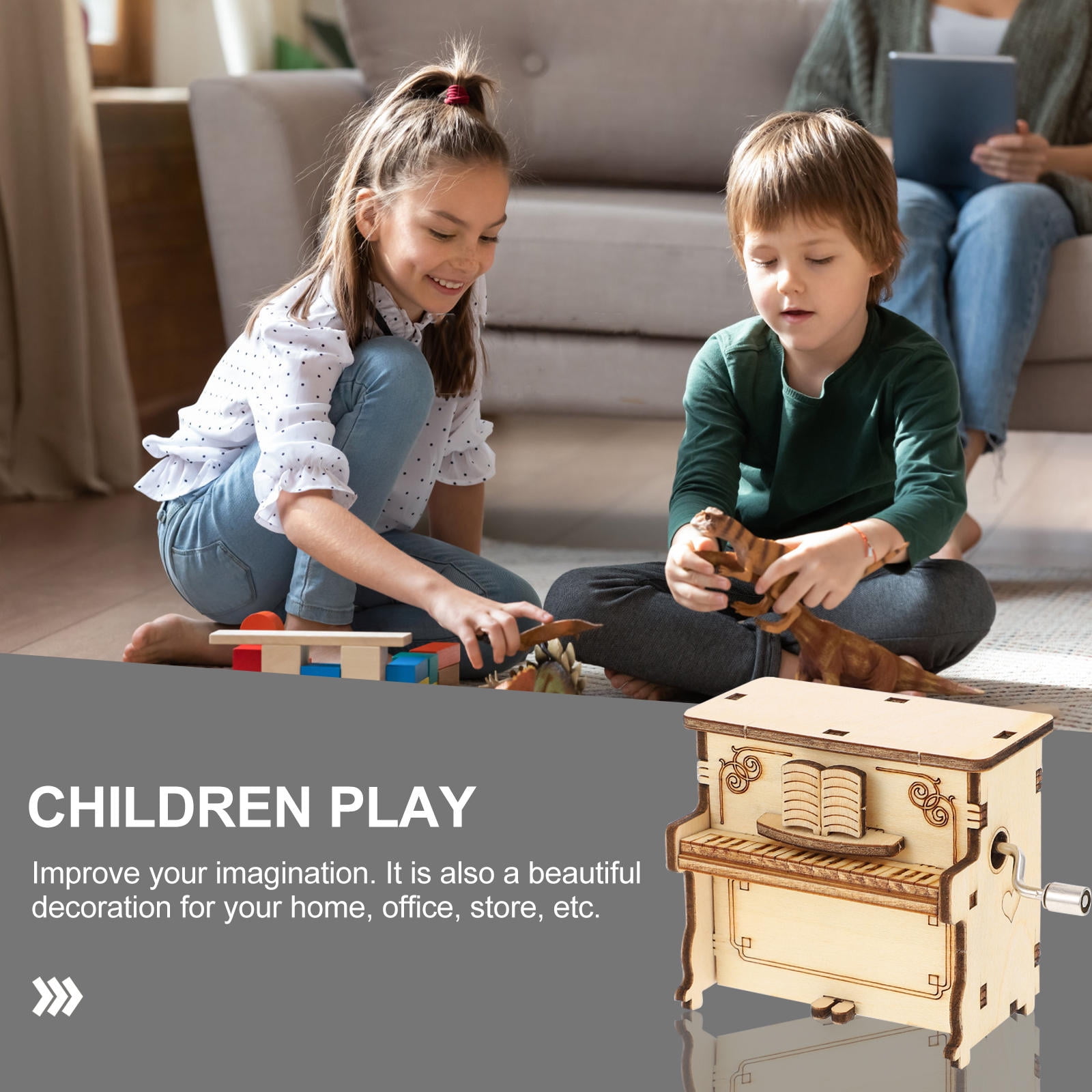 Worgeous 2-Piece Wooden Assembly Puzzle Craft Kit Desktop Musical Piano Model for Adults Teens - Image 5