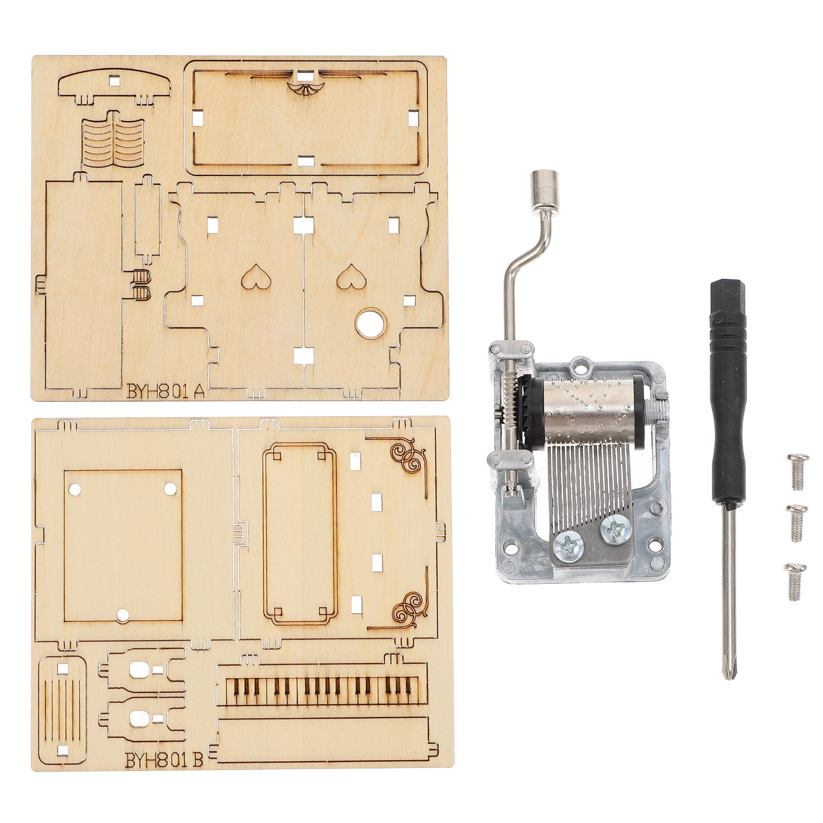 Worgeous 2-Piece Wooden Assembly Puzzle Craft Kit Desktop Musical Piano Model for Adults Teens - Image 6