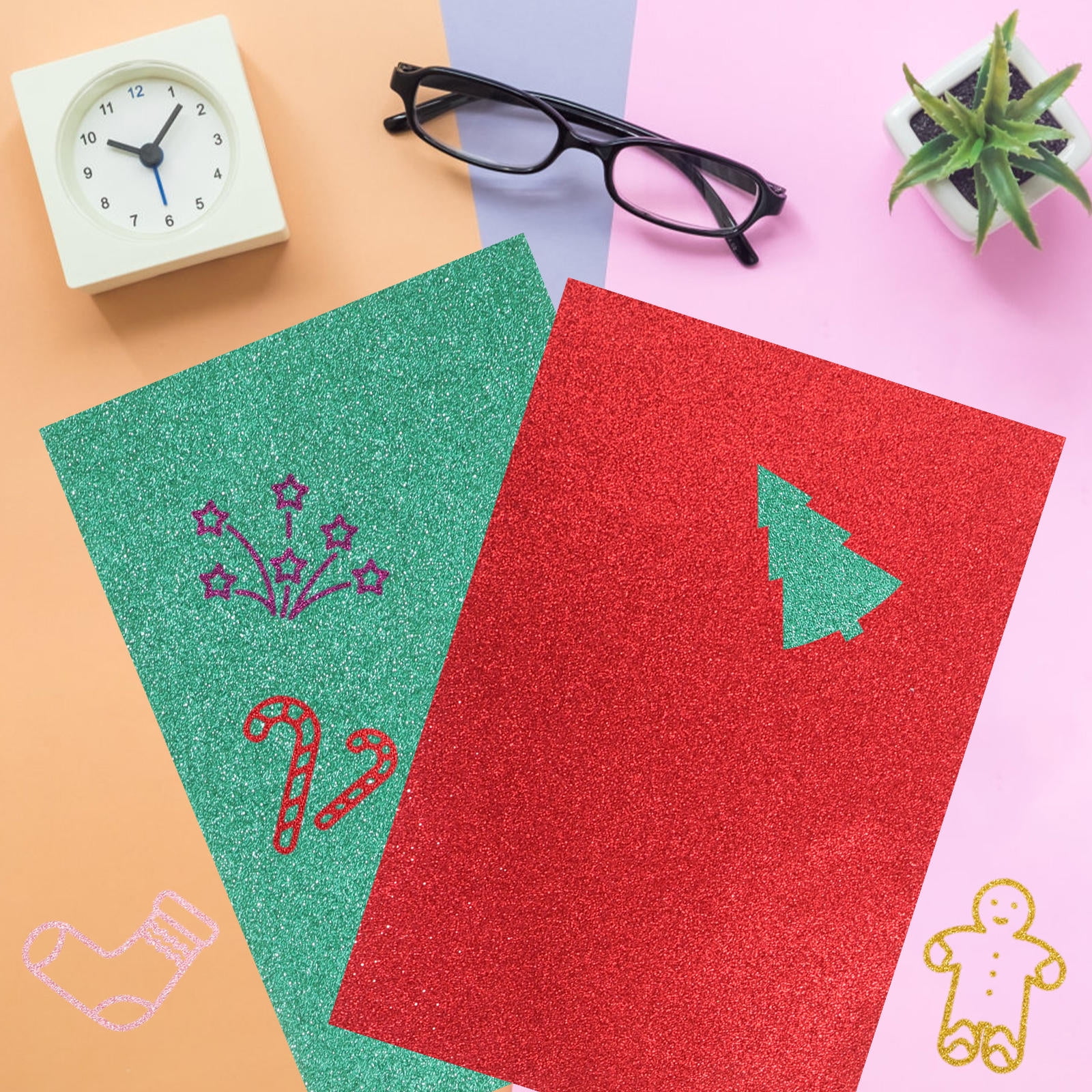 HOOWIFFY A4 Adhesive Glitter Foam Sheet for Handmade Crafts and Party Decor - Image 8