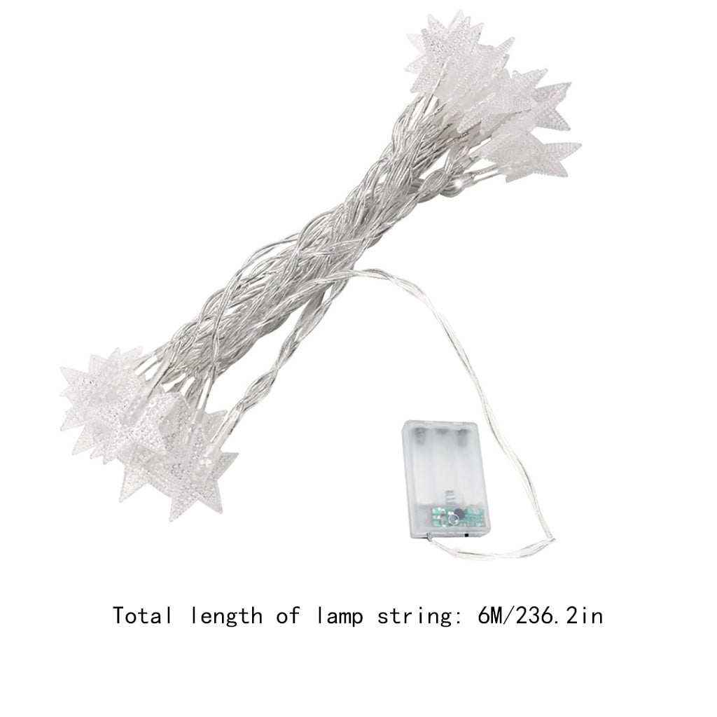 Darzheoy Star String Lights, 20 FT 40 LED Battery Operated Twinkle Lights Warm White Cute Hanging Star Fairy Light for Bedroom Room Office Home Indoor Outdoor Eid Xmas Tree Decor White - Image 2
