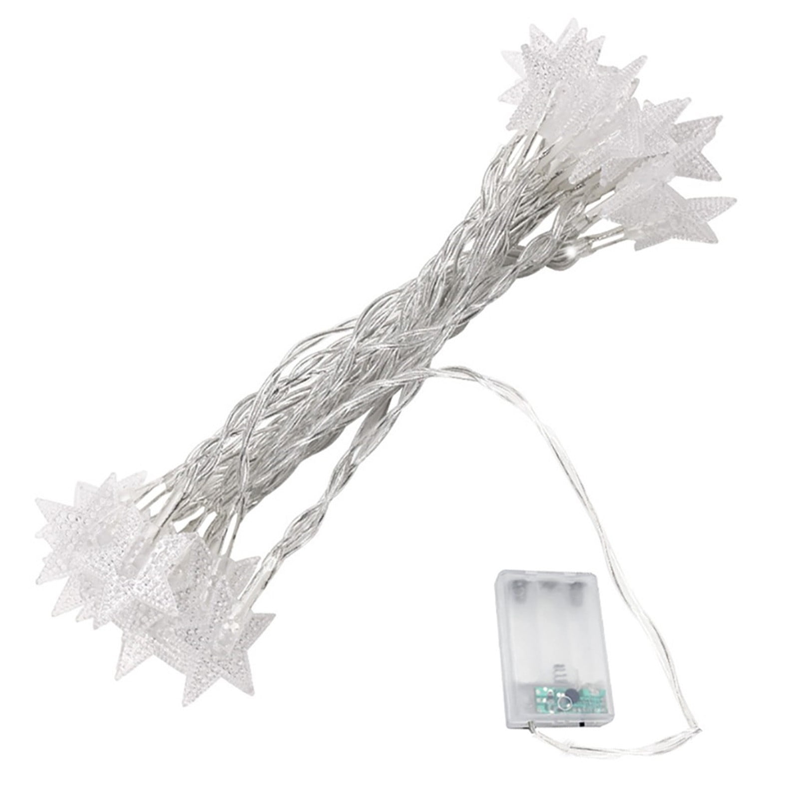 Darzheoy Star String Lights, 20 FT 40 LED Battery Operated Twinkle Lights Warm White Cute Hanging Star Fairy Light for Bedroom Room Office Home Indoor Outdoor Eid Xmas Tree Decor White - Image 8