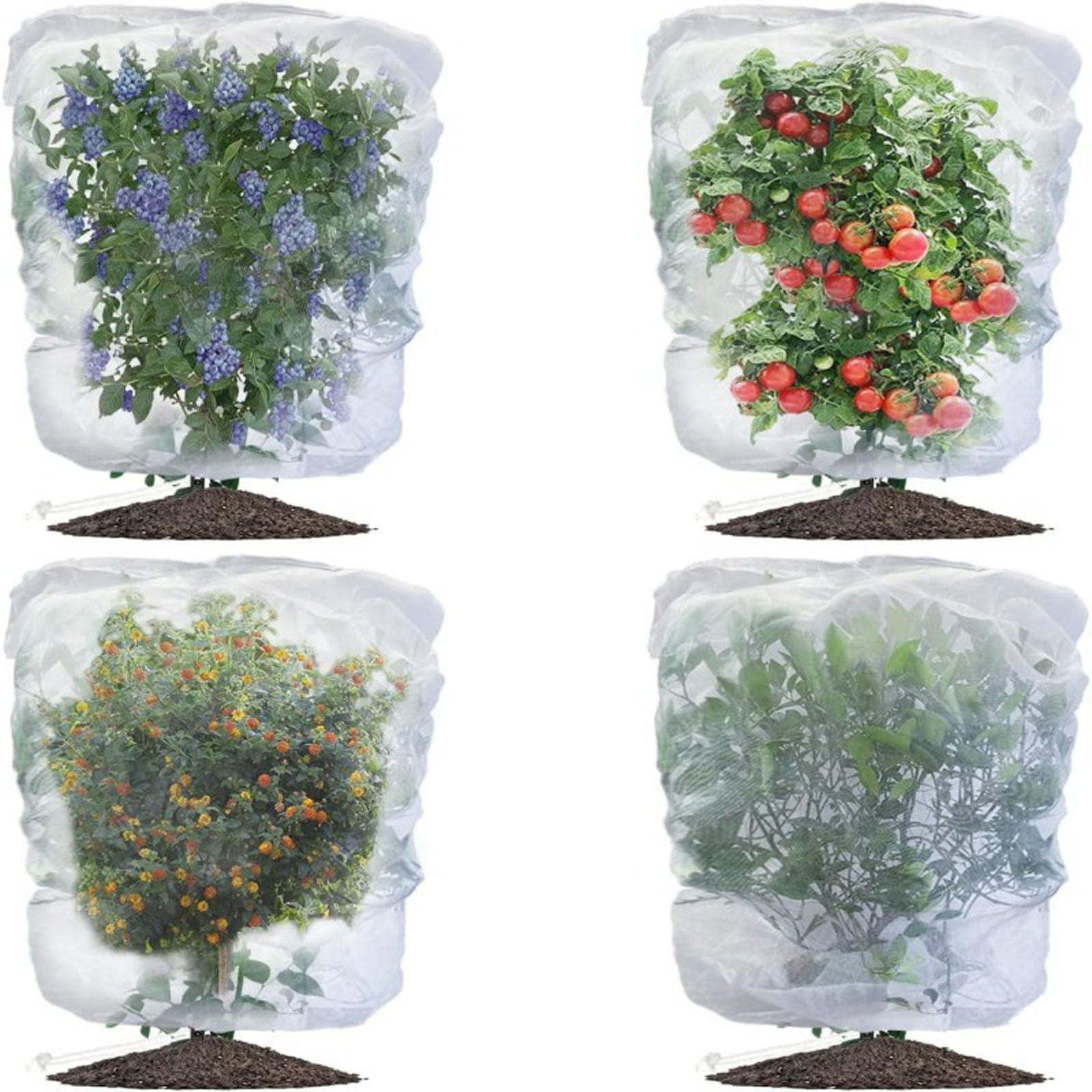 Darzheoy 1 Pack Garden Mesh Netting for Plants, 19.7 x 29.5 Inch Insect Bird Barrier Netting Mesh with Drawstring, Tomato Plant Cover Fruits Tree Netting Bags Protection for Vegetables 63