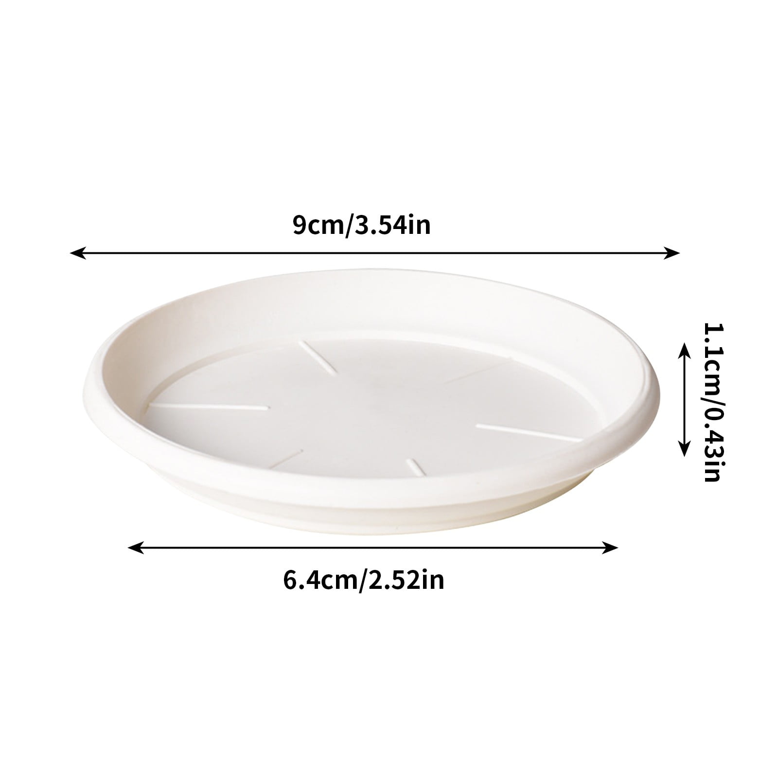 Darzheoy 6 Pack Plant Saucer Tray 3.6 inch, Heavy Duty Plastic Pot Plant Drip Trays Saucers for Indoors Outdoor, Plant Water Tray for Planters 4.7